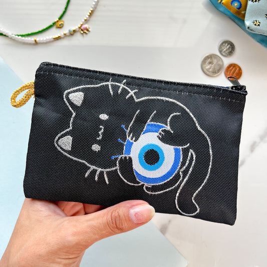 Cute Coin Purse, Cat Design Purse, Evil Eye Coin Purse