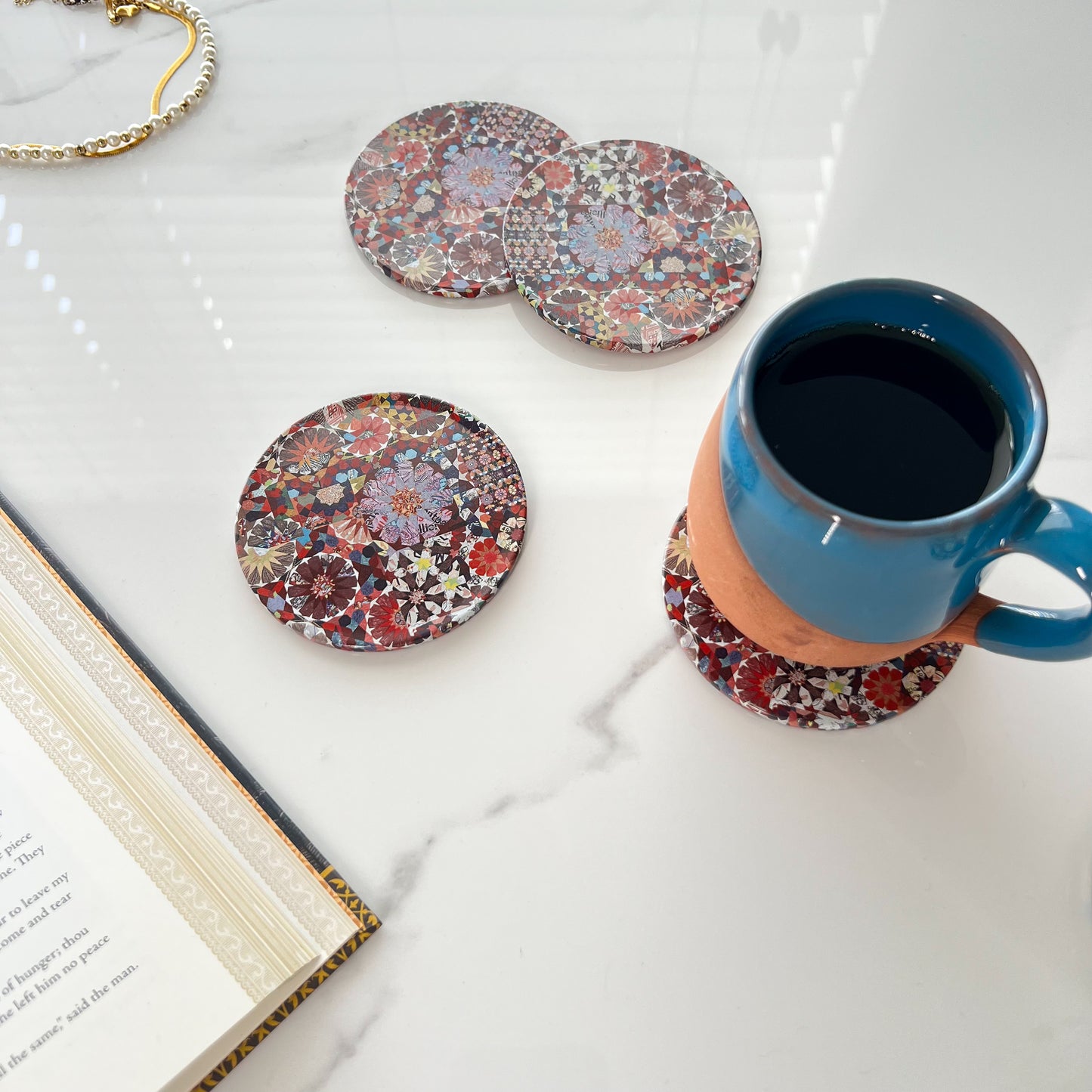 Floral Coaster, Floral Kitchen Decor, Small Gifts for Women