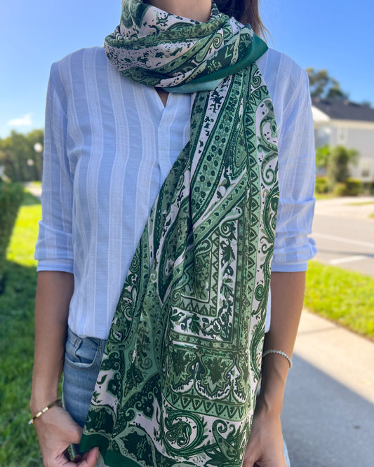 Green Pashmina, Soft Wrap for Women, Silky Wrap