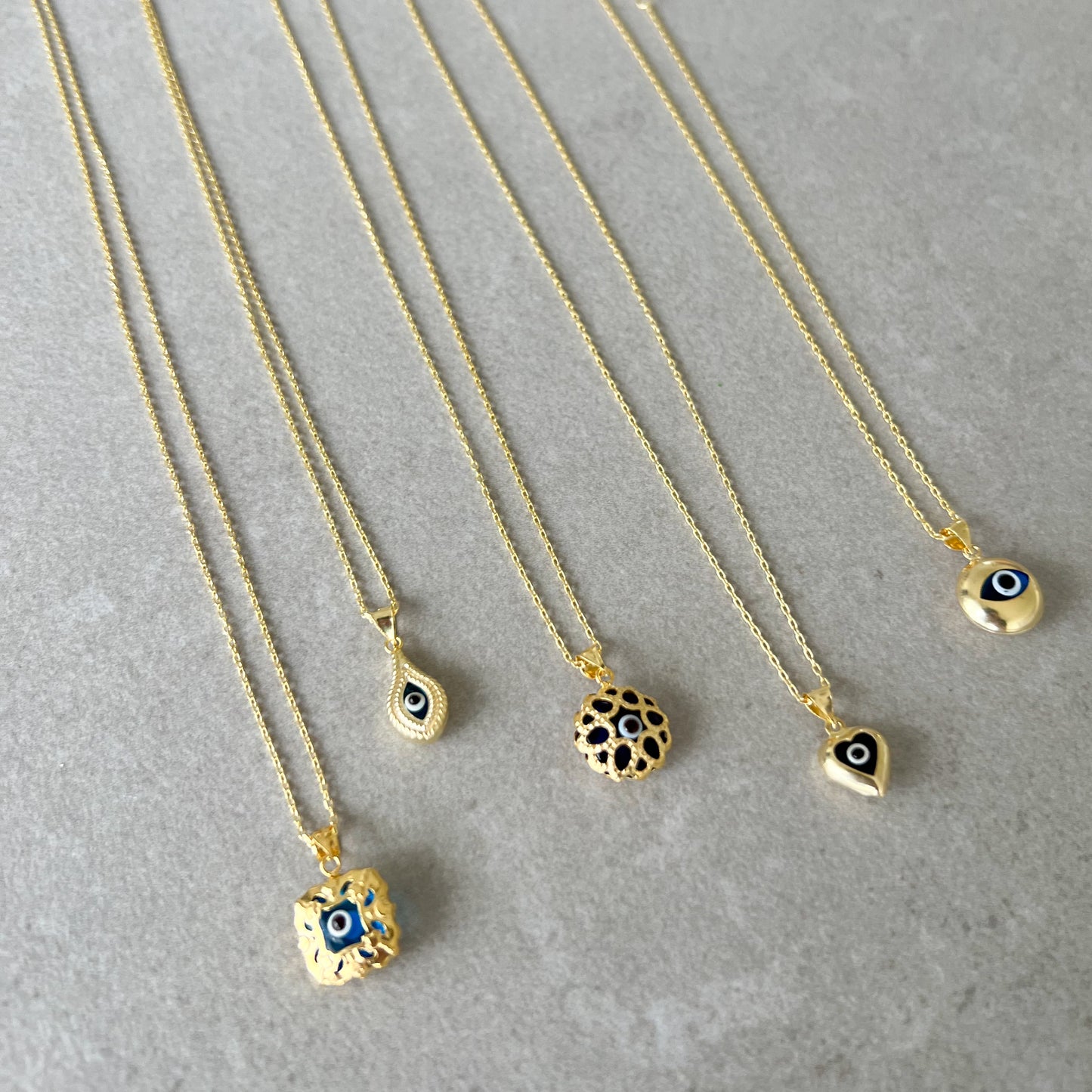 Gold Plated Sterling Silver Necklace, Evil Eye Necklace