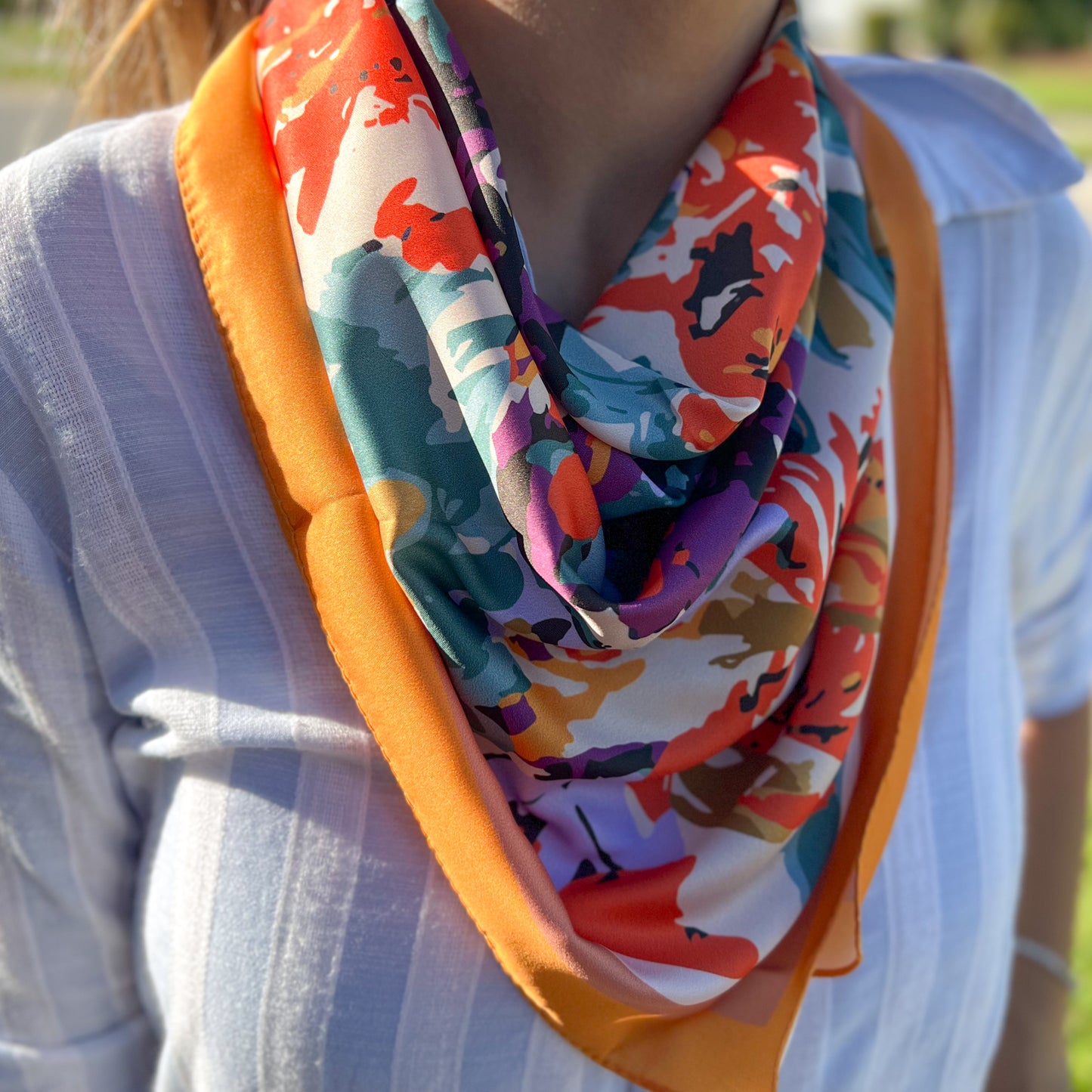 Satin Bandana, Floral Bandana, Soft Headband