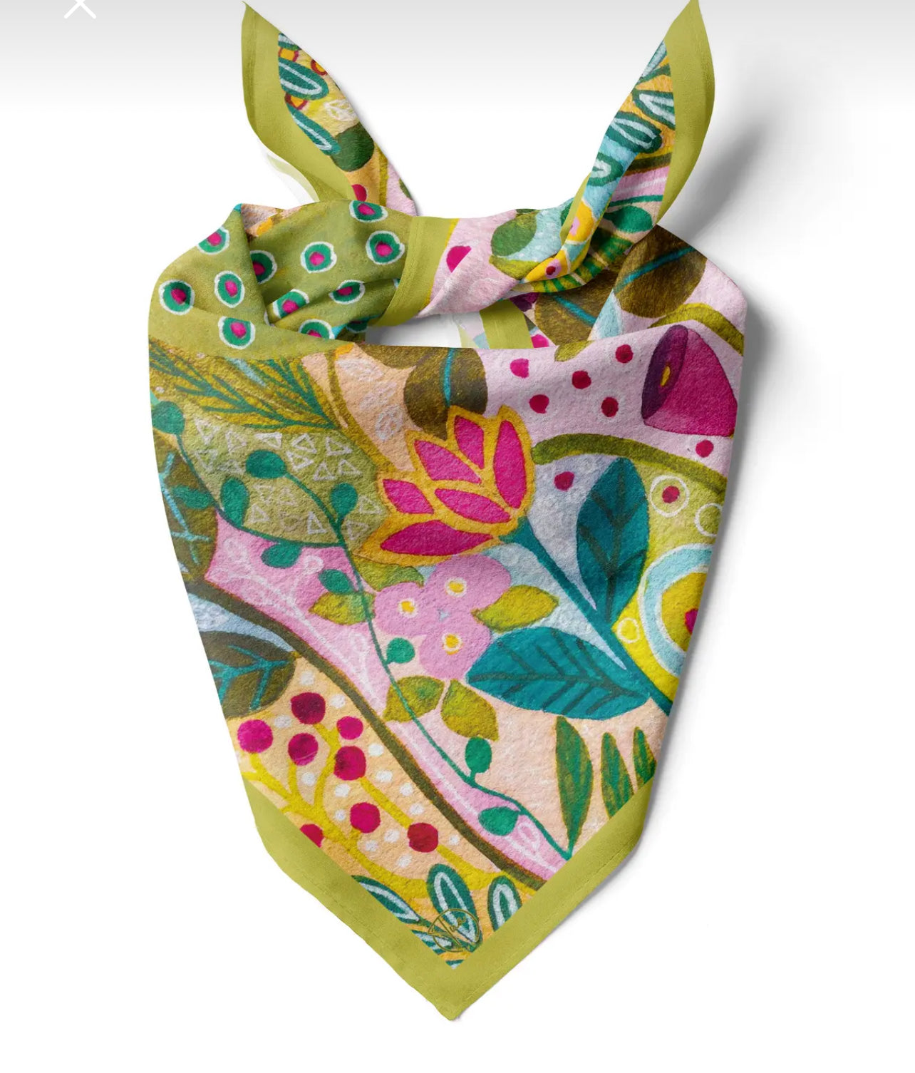 Soft and Silky Scarf, Floral Scarf, Square Bandana