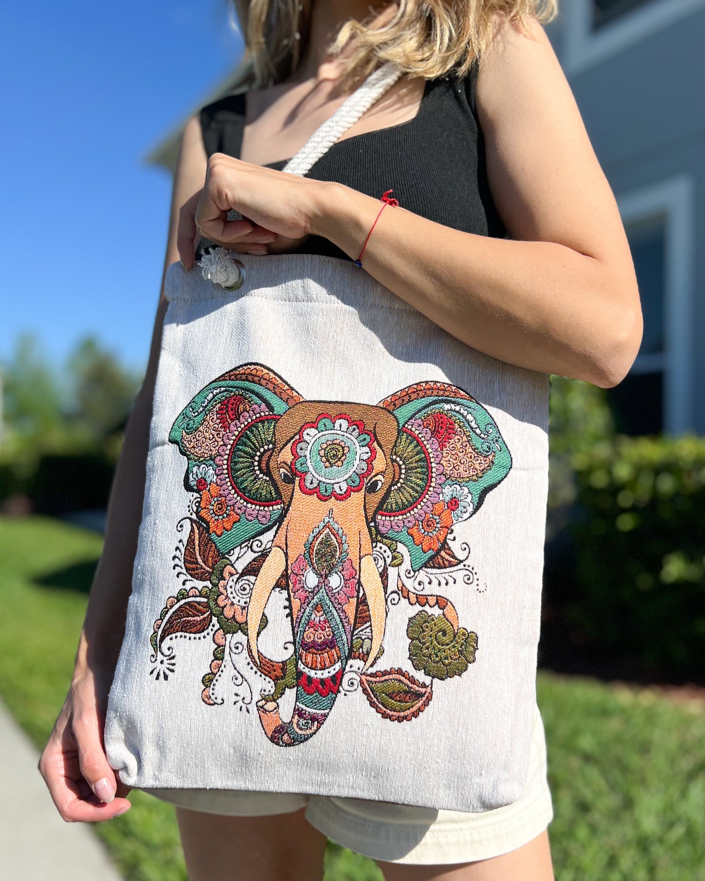 Tote Bag for Women, Bohemian Design Beach Bag