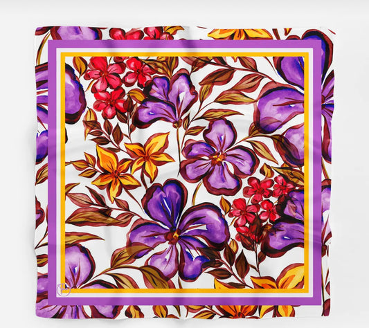 Floral Bandana, Luxury Bandana, Satin Bandana