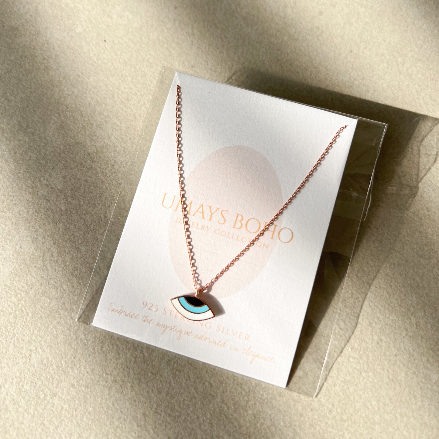 925 Silver Necklace, Rose Gold Plated Necklace