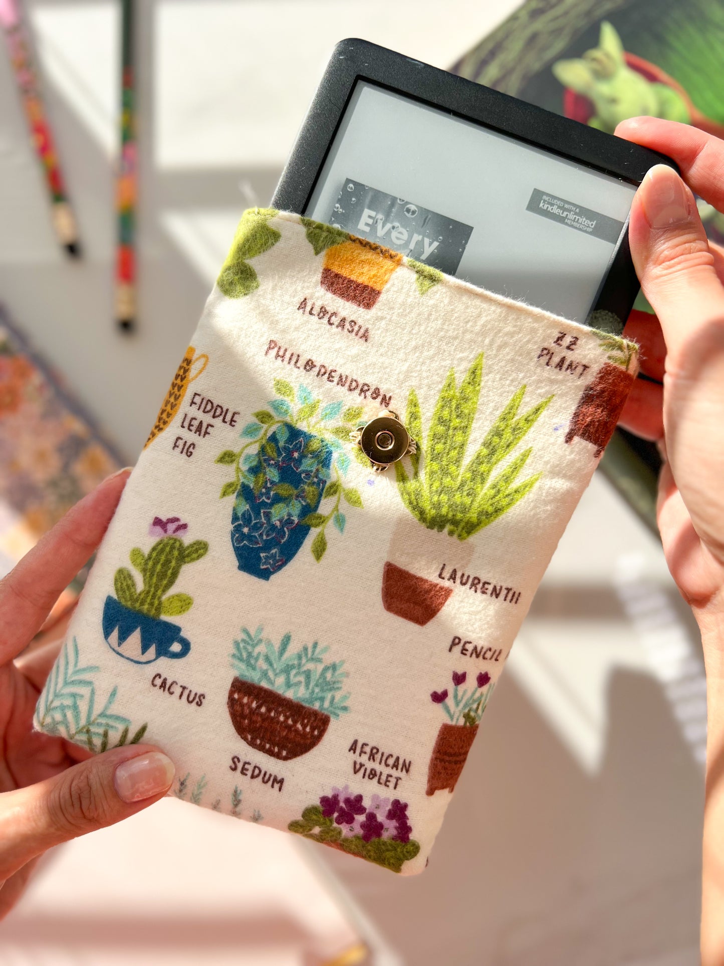 Handmade Book Sleeve, Kindle Sleeve, Padded Book Cover, Book Purse, Cute Book Pouch, Book Lover Gift, Book Protector, Book Bag, Book Sleeve