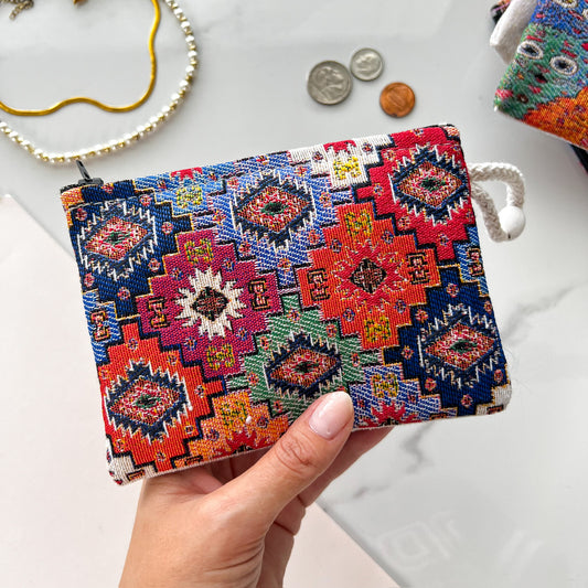 Handmade Coin Purse, Zipper Pouch, Fabric Pouch