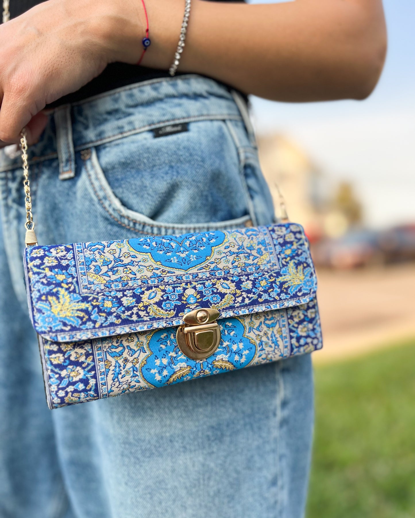 Rug Design Crossbody Bag, Boho Shoulder Bag