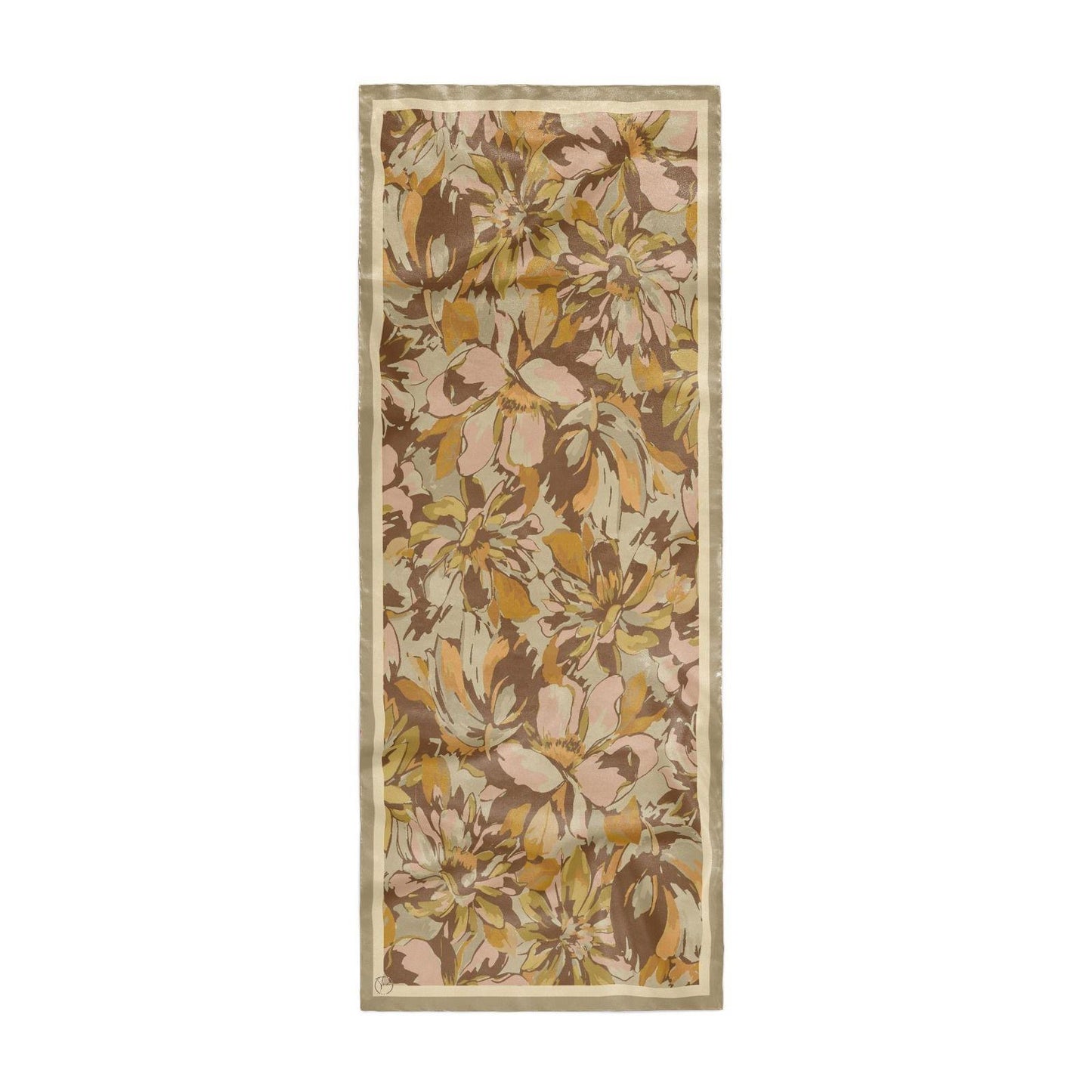 Fall Flowers Wrap, Soft and Silky Pashmina, Fine Wrap