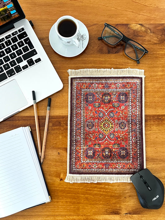 Turkish Miniature Rug, Carpet Mouse Pad, Boho Mouse Pad