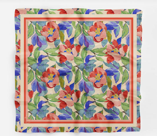 Square Scarf, Soft Bandana, Floral Scarf
