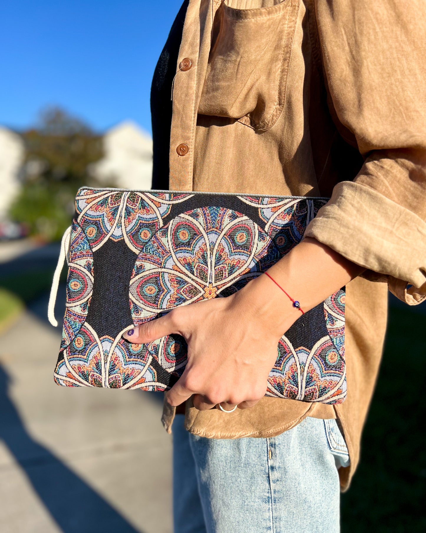 Mandala Clutch for Women, Handmade Clutch Bag, iPad Sleeve
