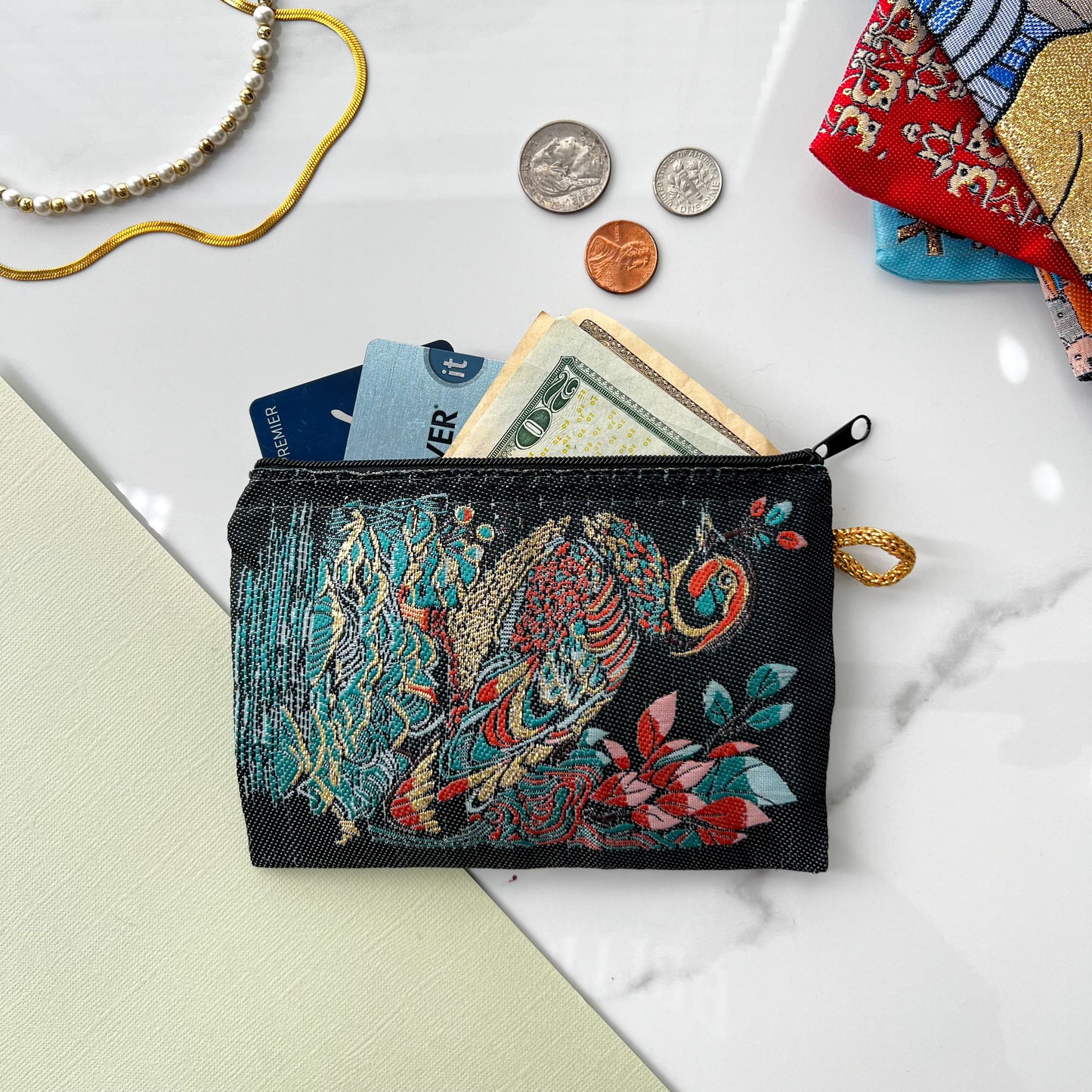 Duck Coin Purse, Art Coin Purse, Handmade Pouch
