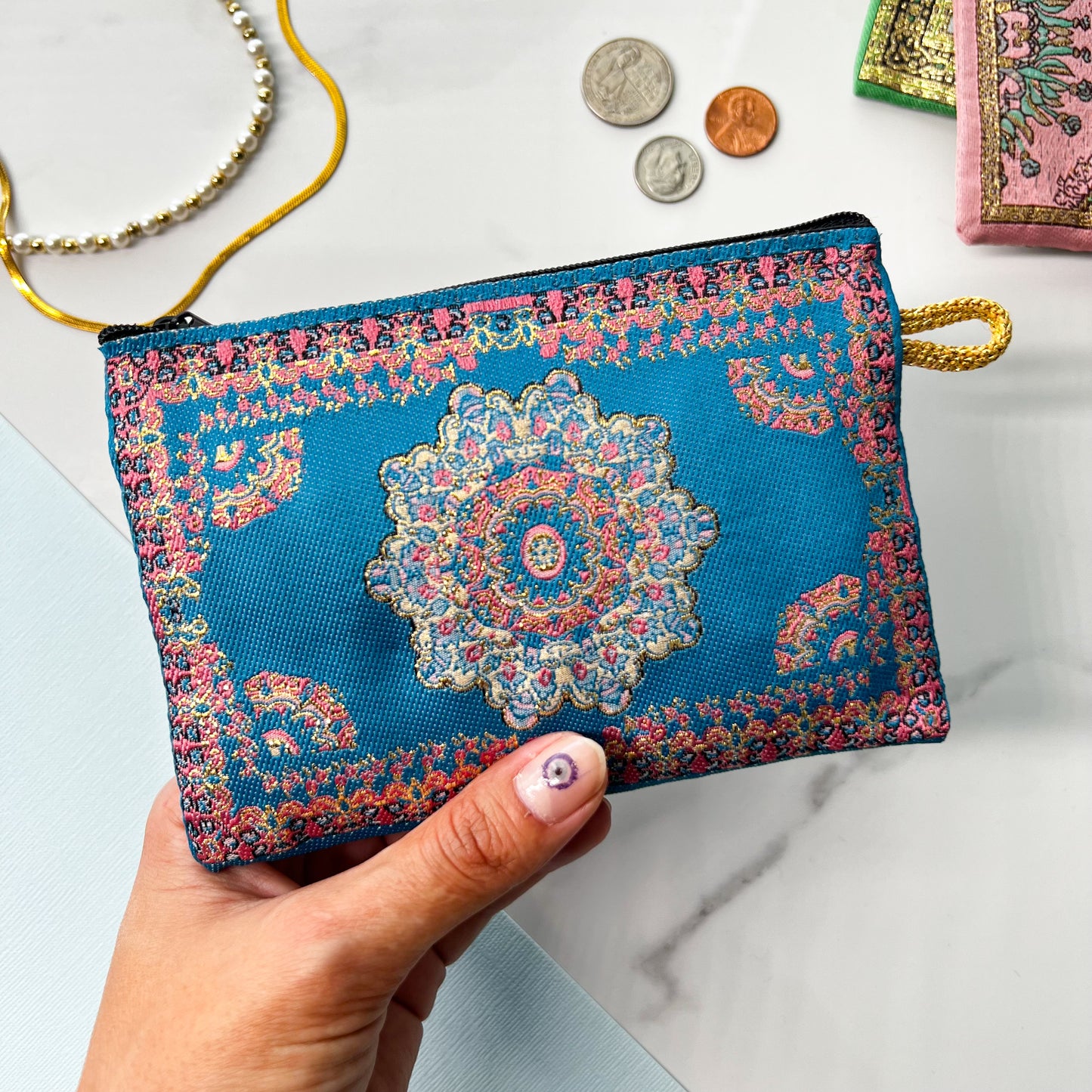 Handmade Coin Purse, Small Fabric Pouch, Cute Coin Purse
