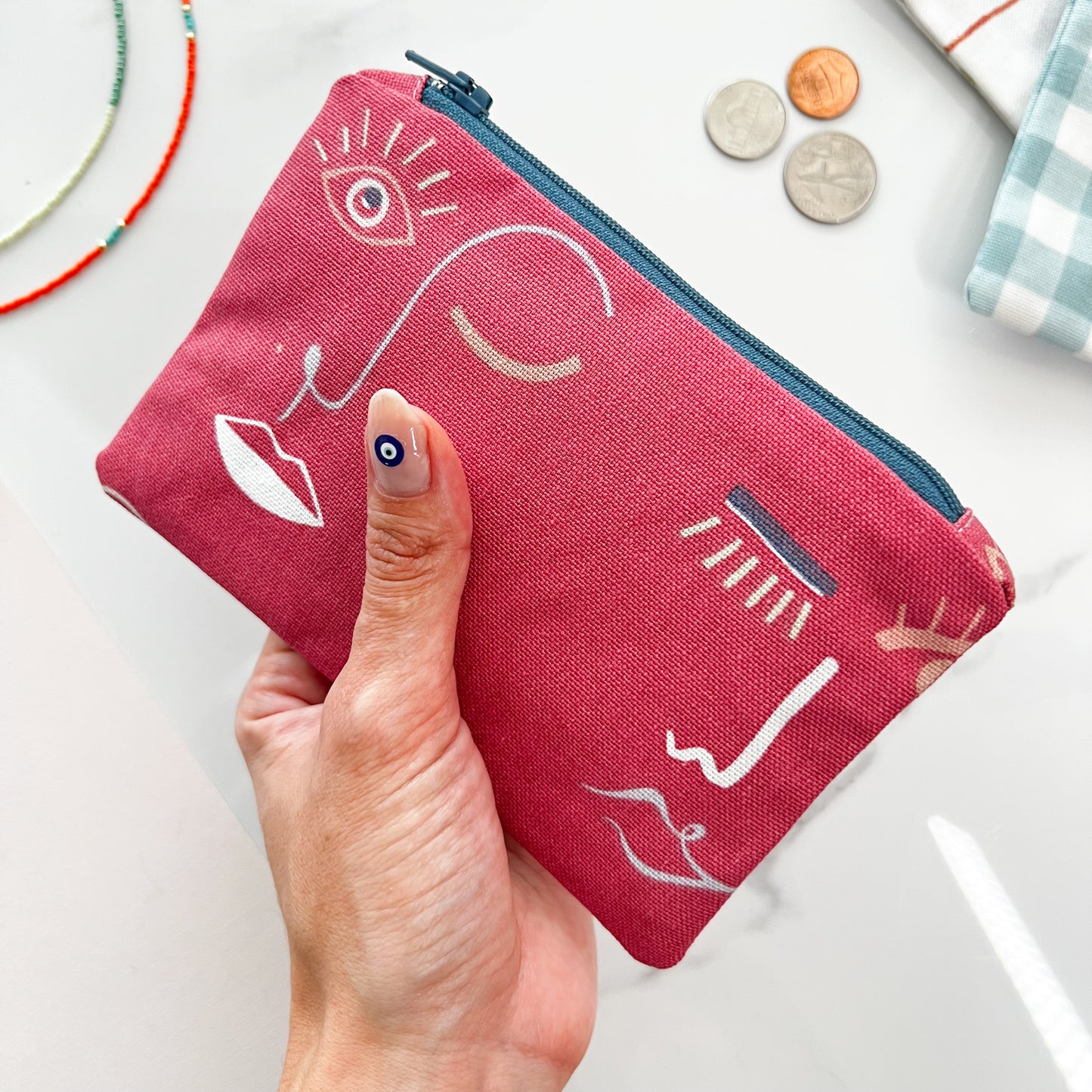 Cute Coin Purse, Handmade Fabric Pouch, Small Pouch