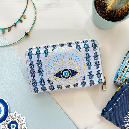 Small Zipper Wallet, Coin Purse, Evil Eye Wallet