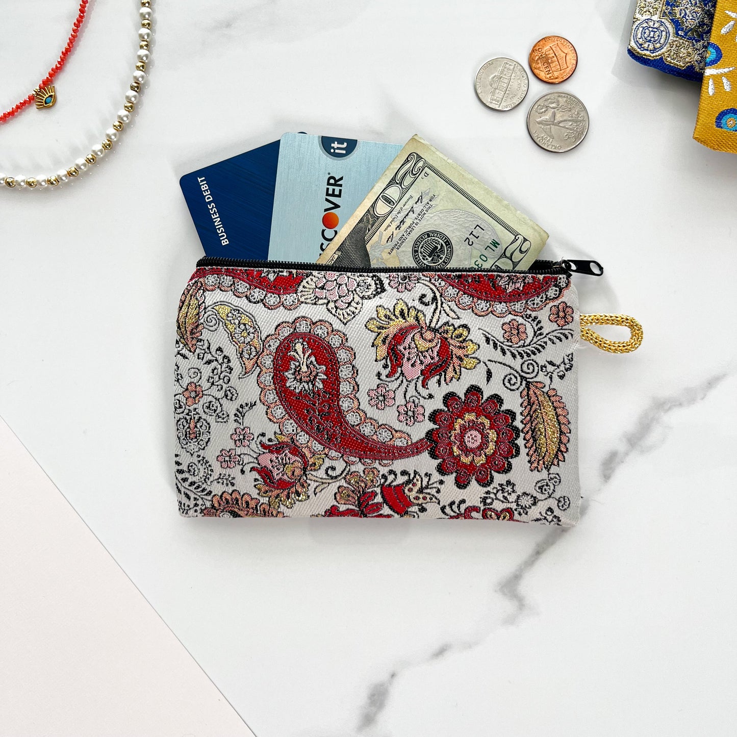 Cute Coin Purse for Women, Boho Coin Purse, Zipper Pouch
