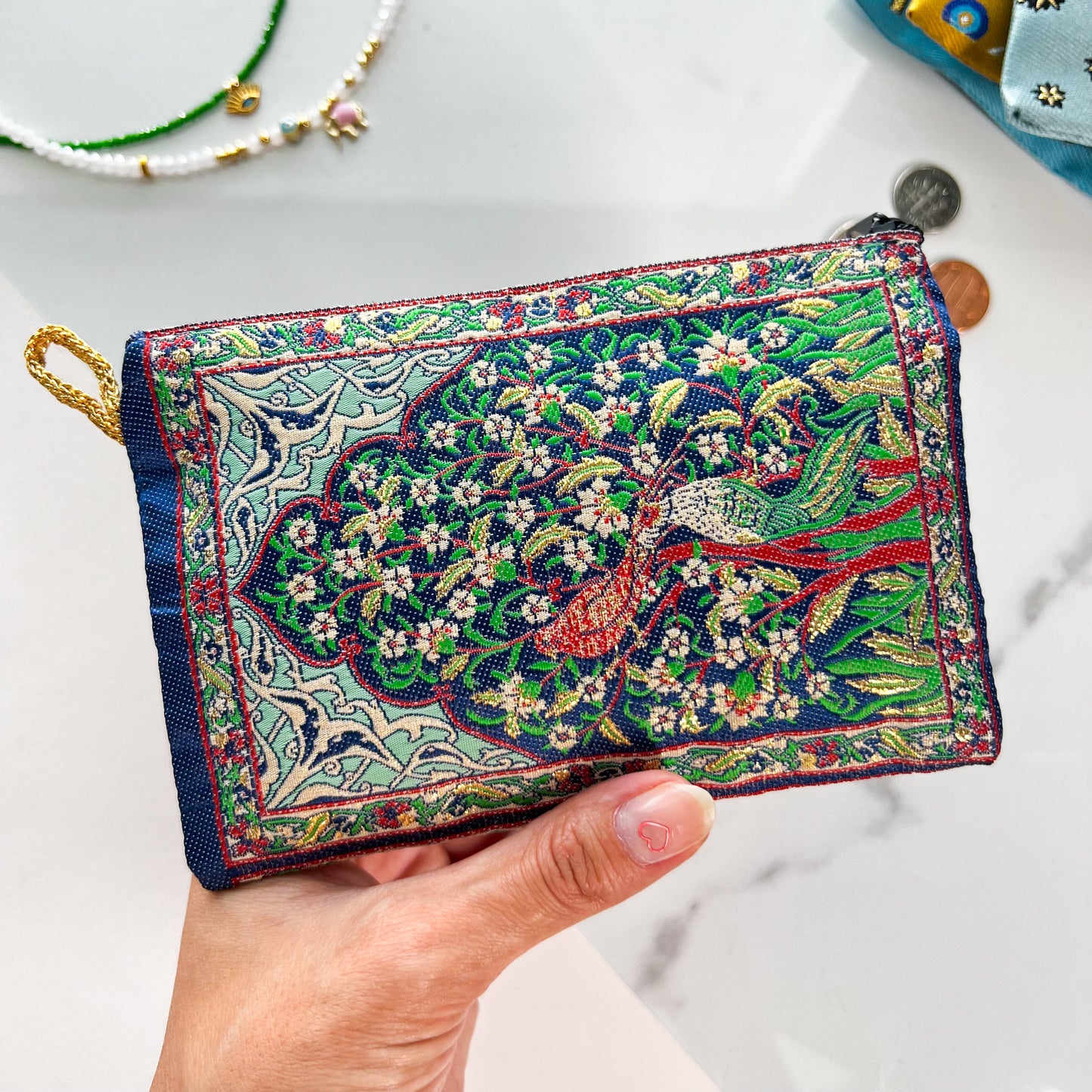 Floral Coin Purse, Zipper Pouch, Cute Purse for Women