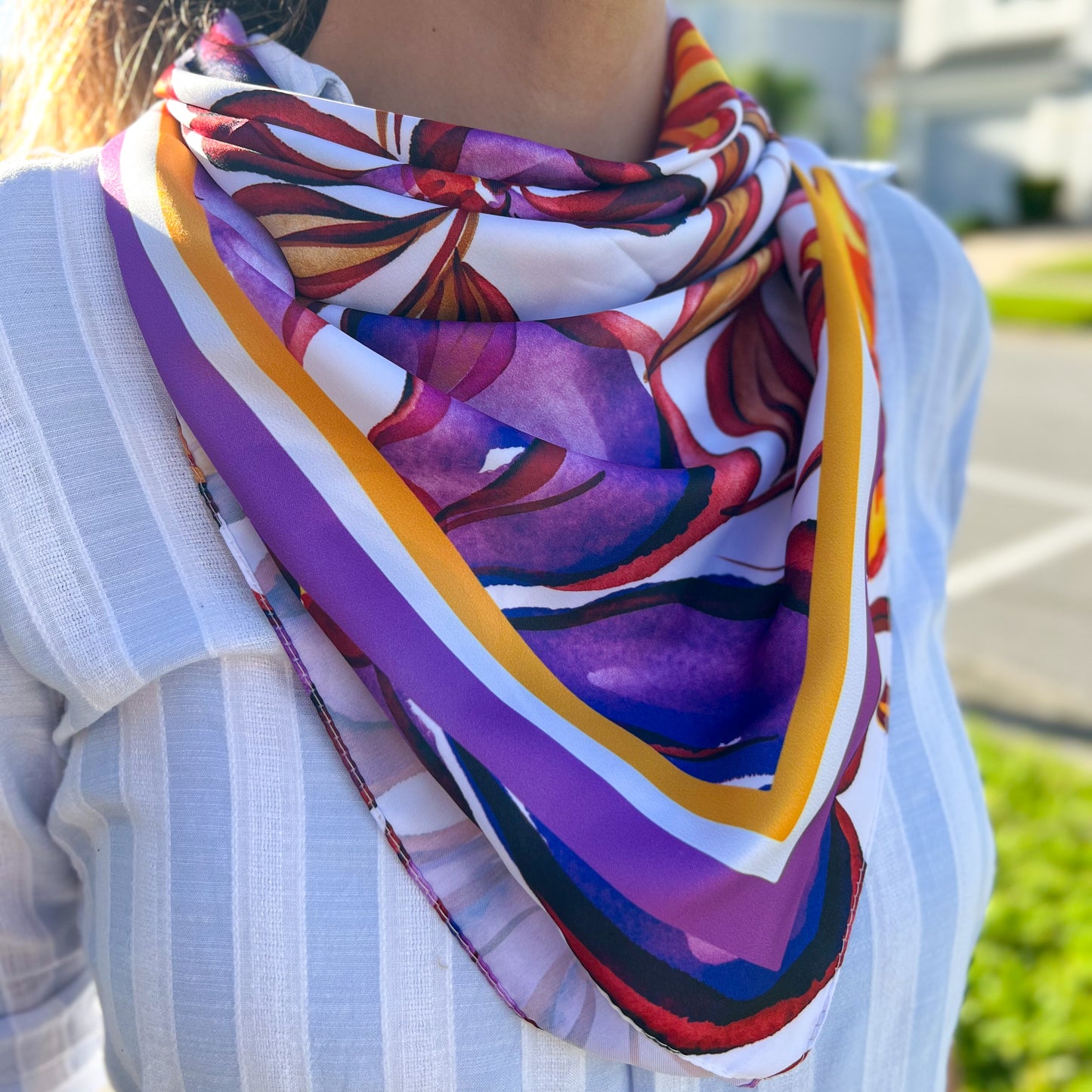 Floral Bandana, Luxury Bandana, Satin Bandana