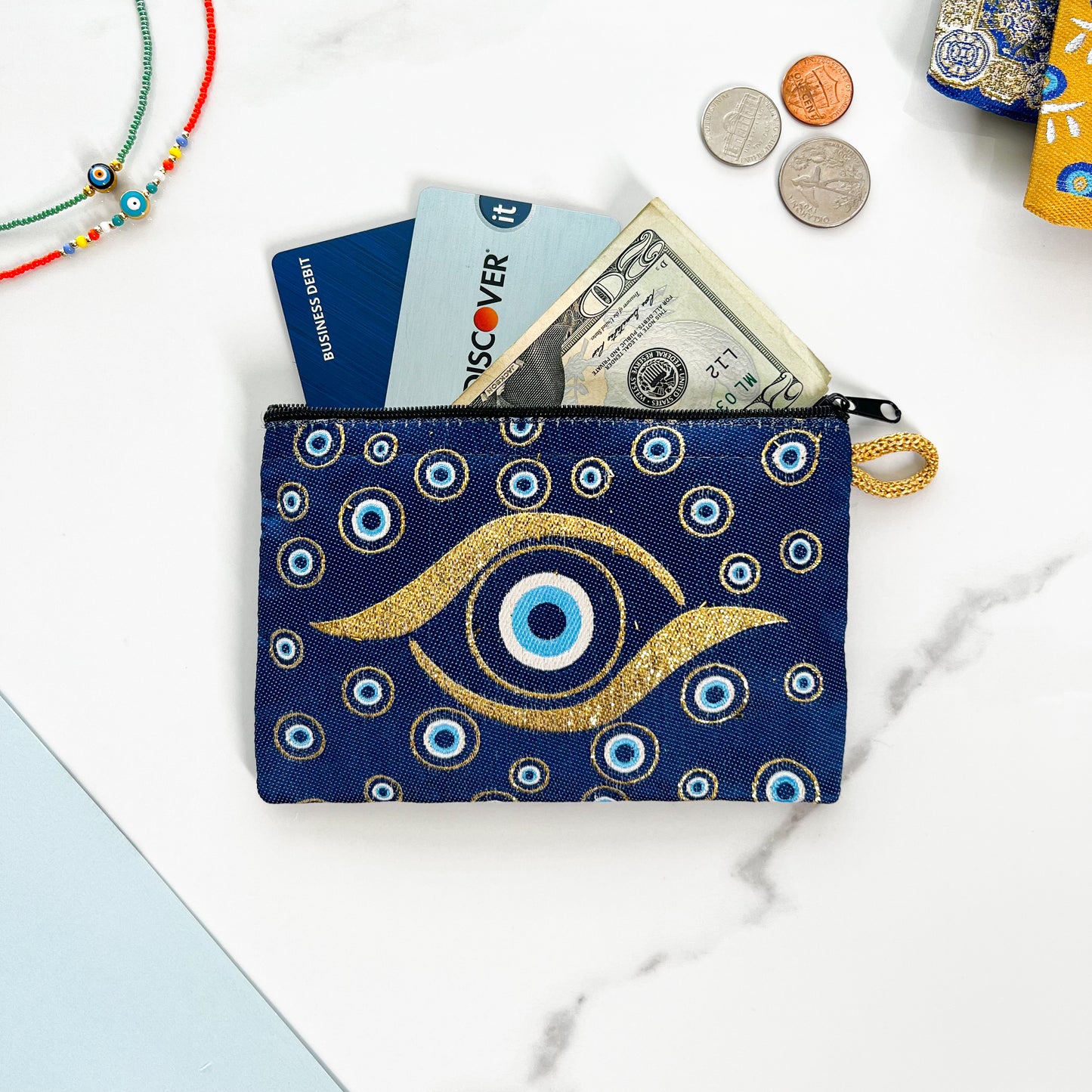 Boho Coin Purse, Small Zipper Pouch, Cute Coin Purse