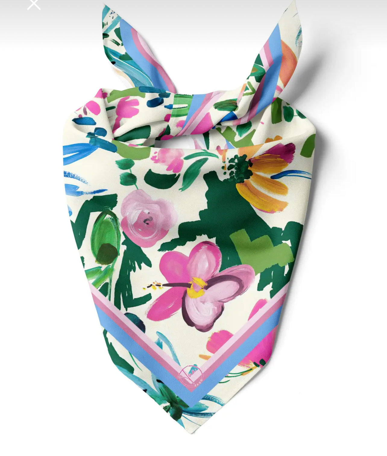 Floral Scarf, Square Scarf, Soft Floral Bandana