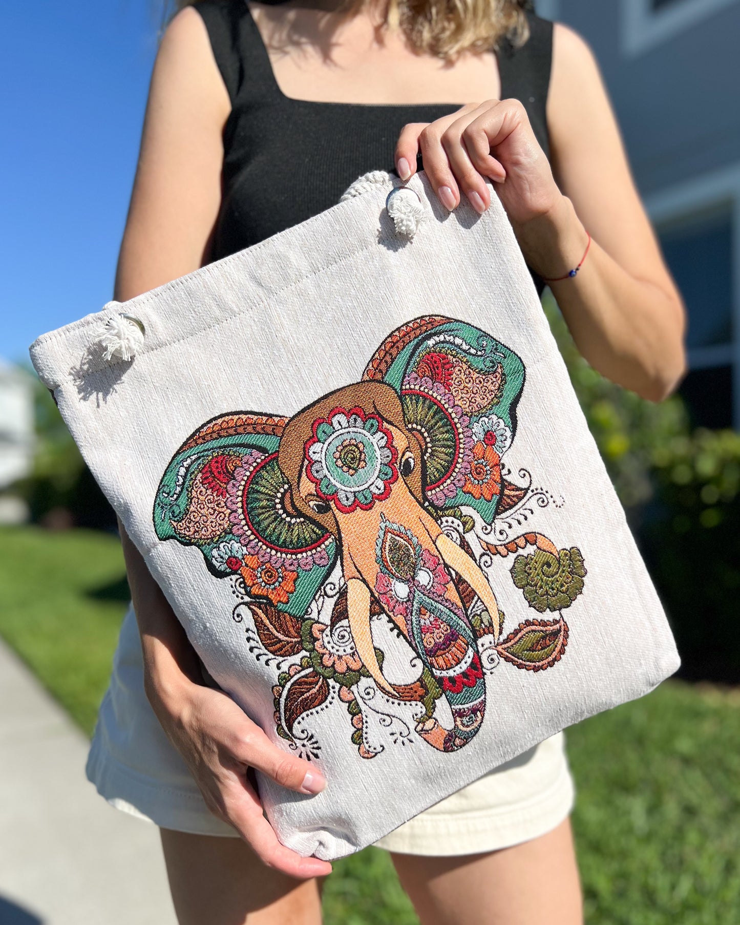 Tote Bag for Women, Bohemian Design Beach Bag