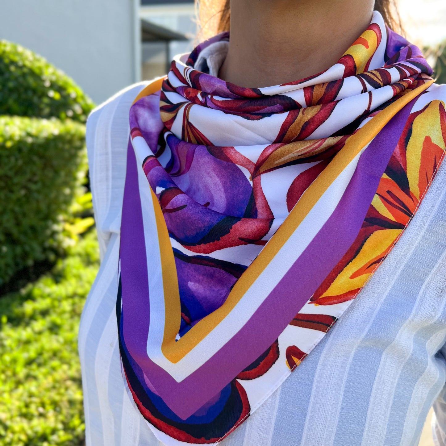 Floral Bandana, Luxury Bandana, Satin Bandana