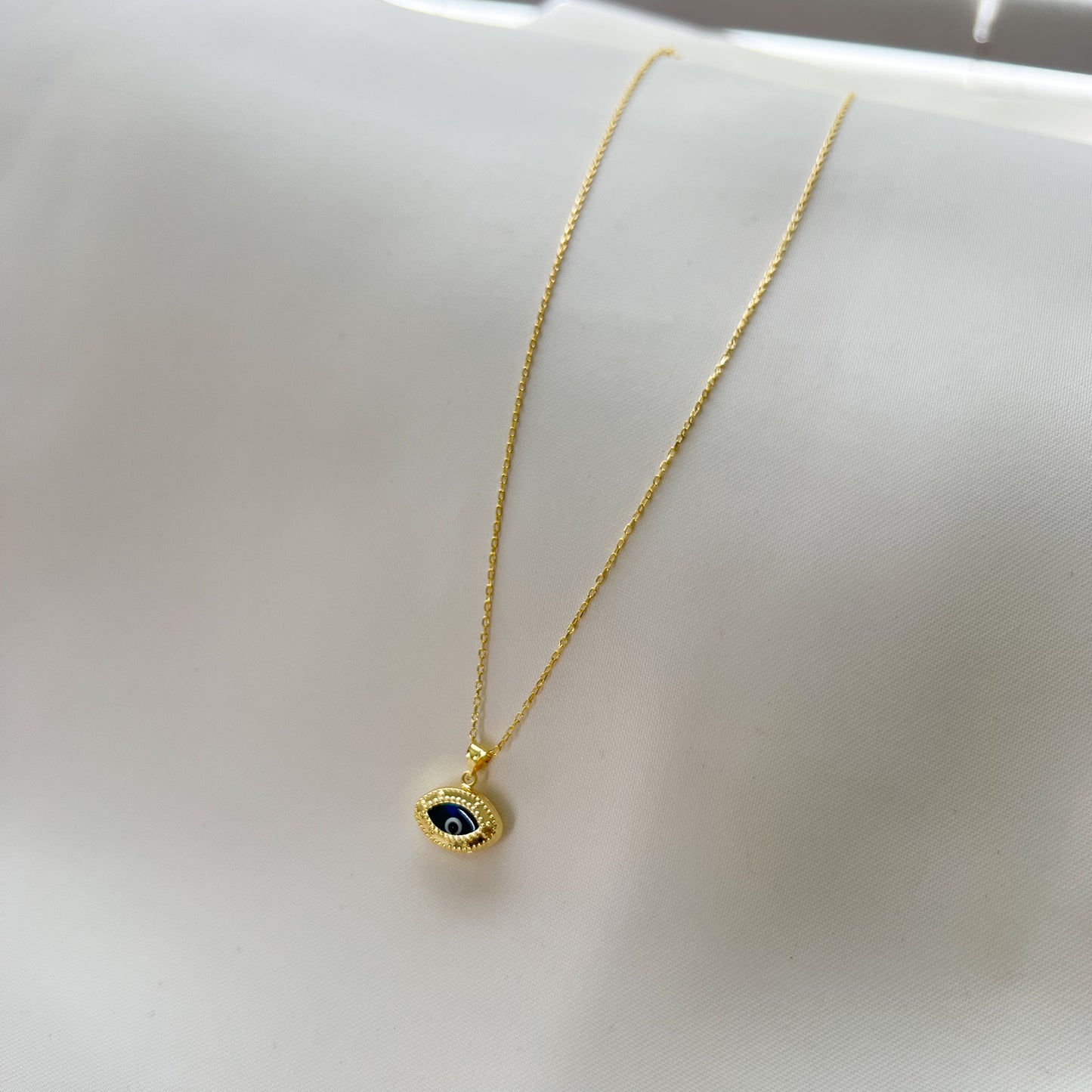 Evil Eye Silver Necklace with Charm, Bohemian Jewelry for Women