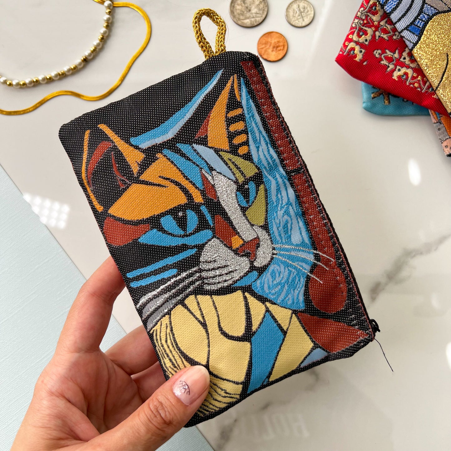 Coin Purse with Cat, Gift for Cat Owners, Animal Design Gifts