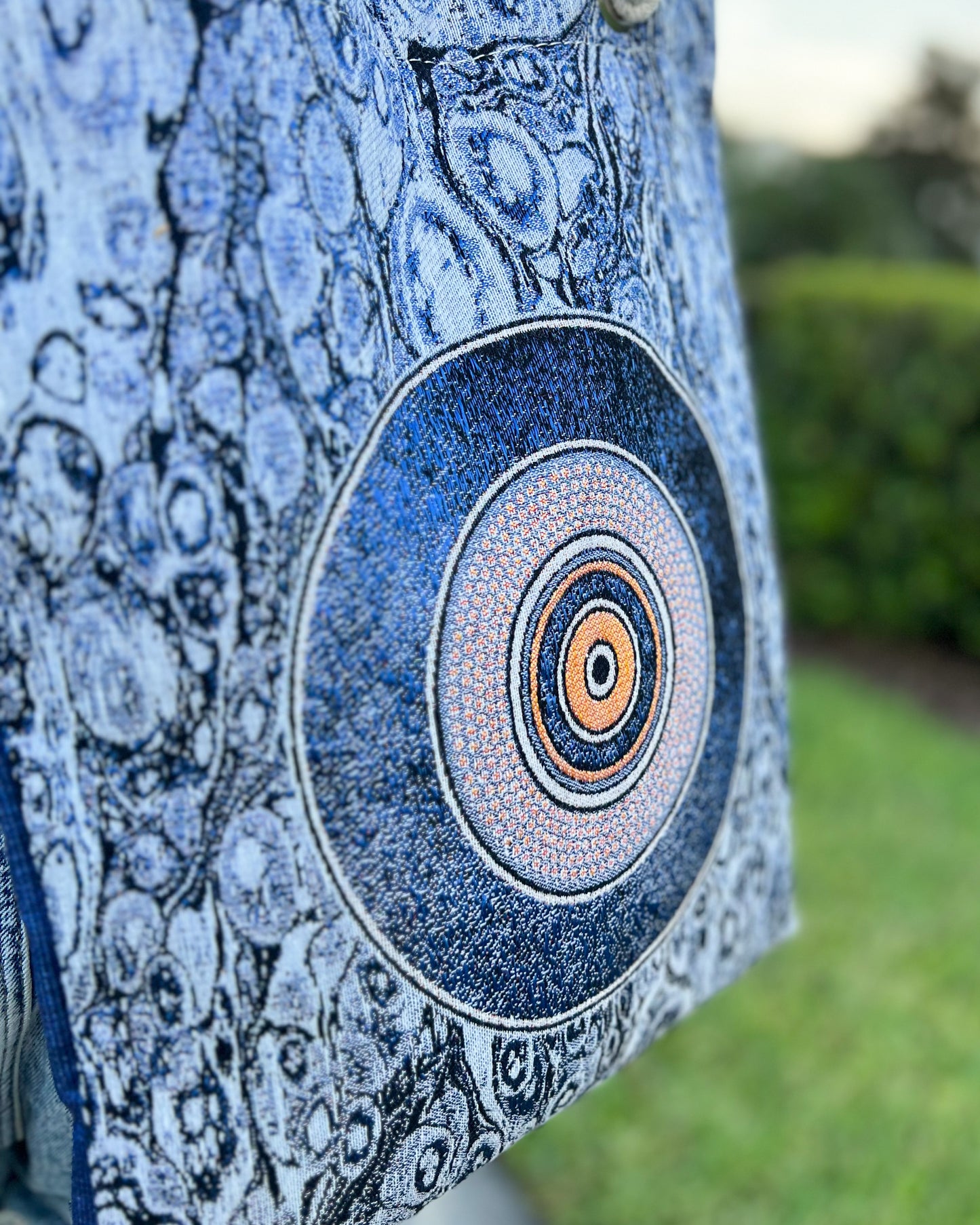 Evil Eye Tote Bag, Boho Shoulder Bag for Women, Premium Woven Tote Bag