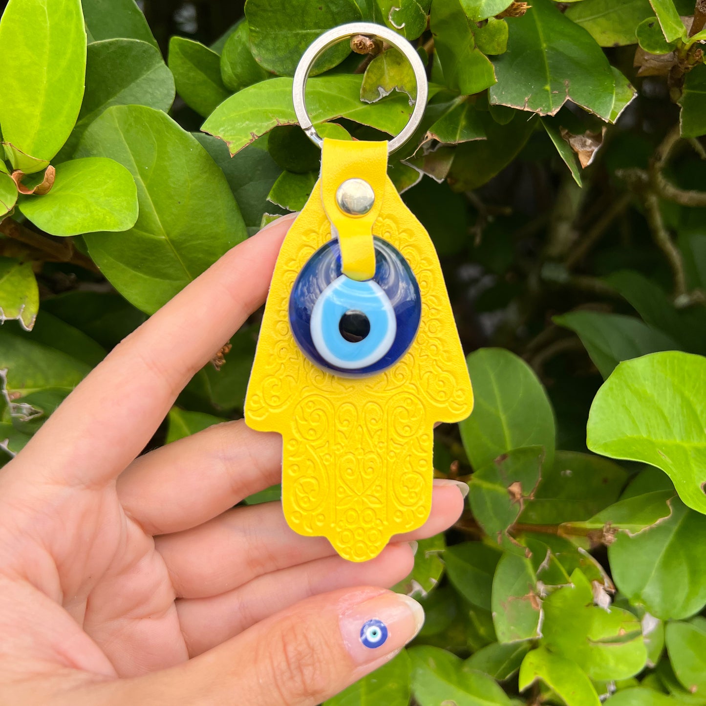 Colorful Keyring, Leather Keychain, Evil Eye Keychain