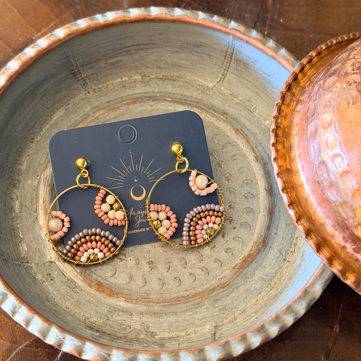Pink Handmade Earrings, Beaded Jewelry, Cute Jewelry