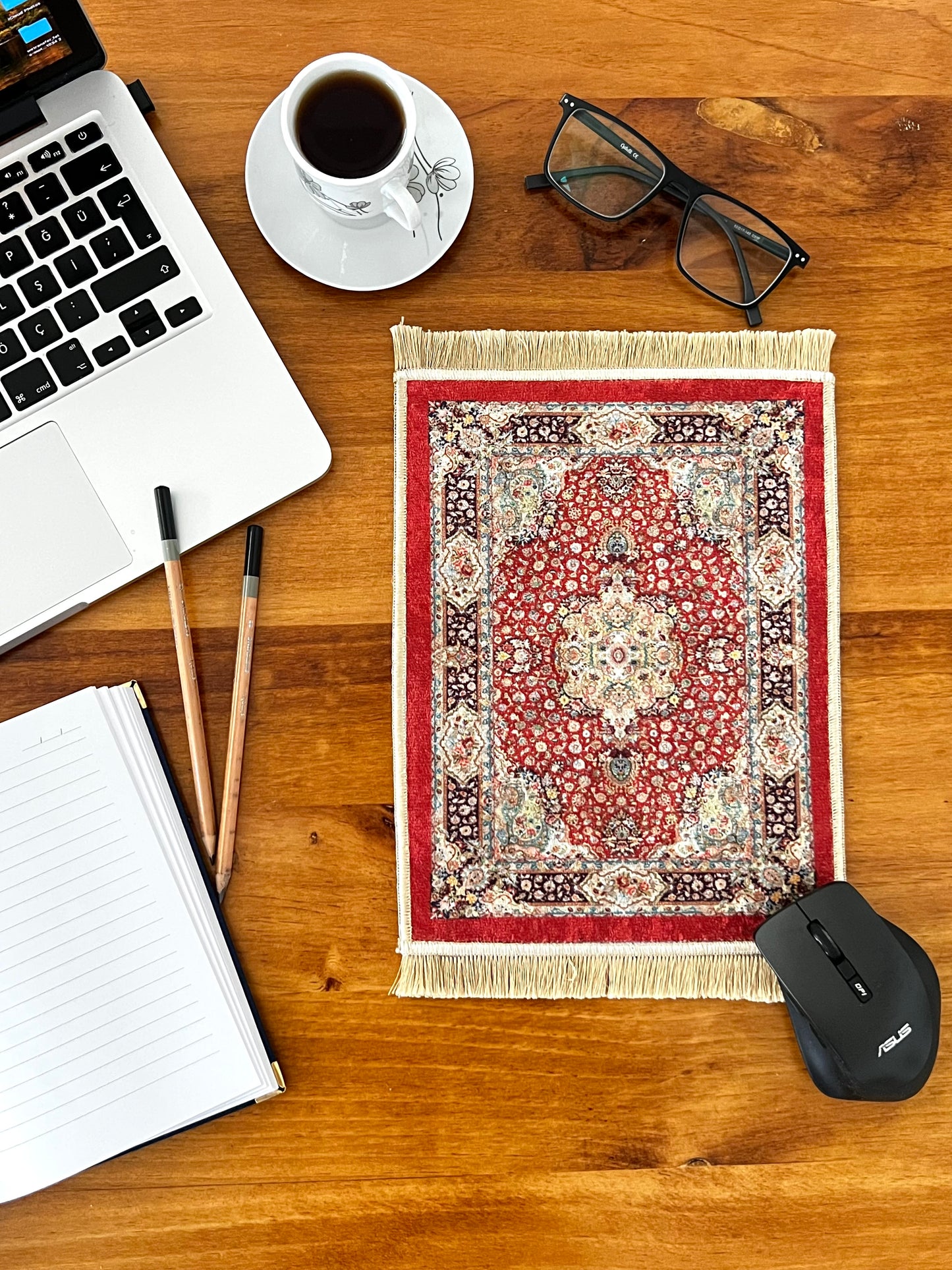 Turkish Miniature Rug, Carpet Mouse Pad, Boho Mouse Pad
