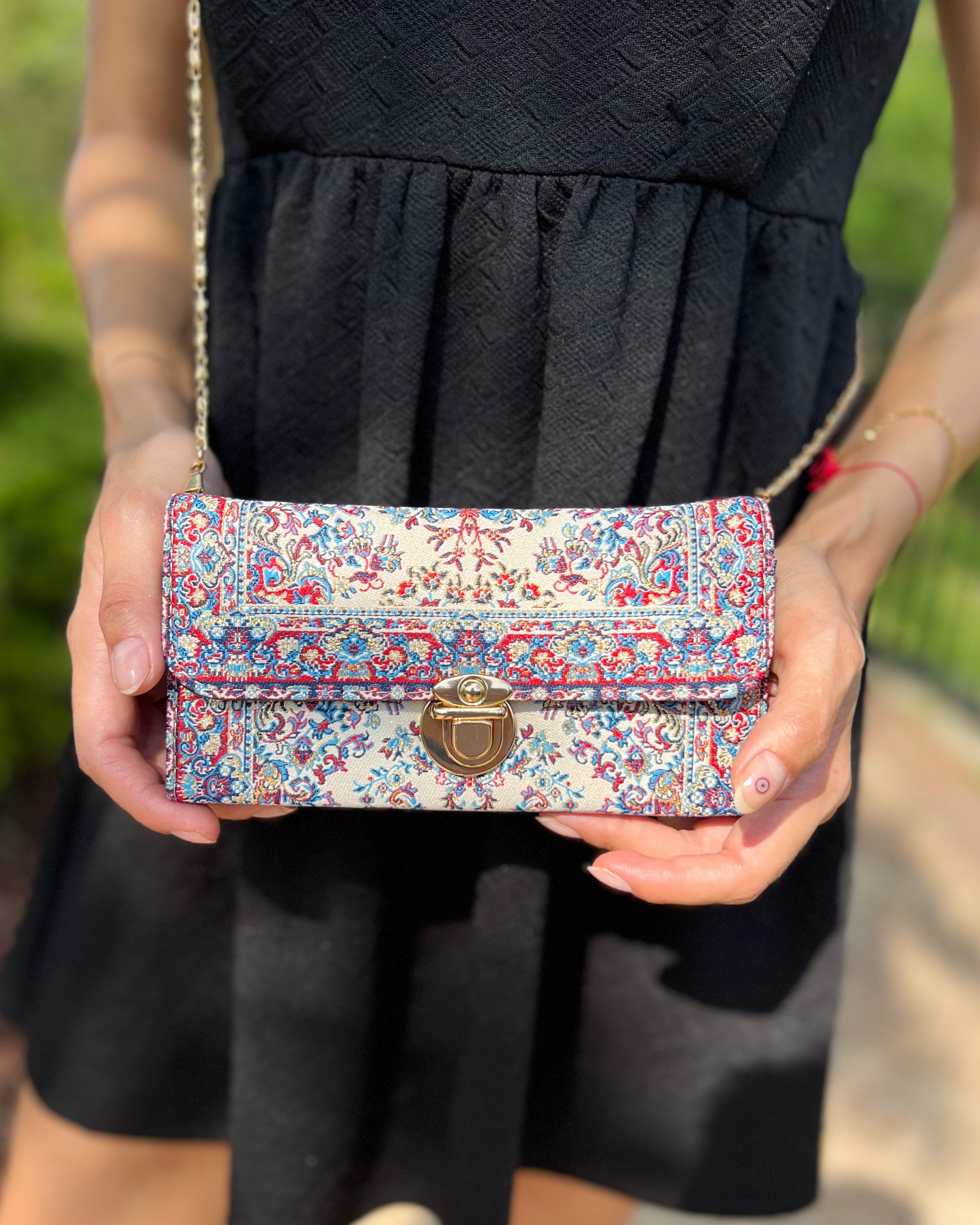 Beige Crossbody Bag, Cute Shoulder Bag, Rug Design Bag