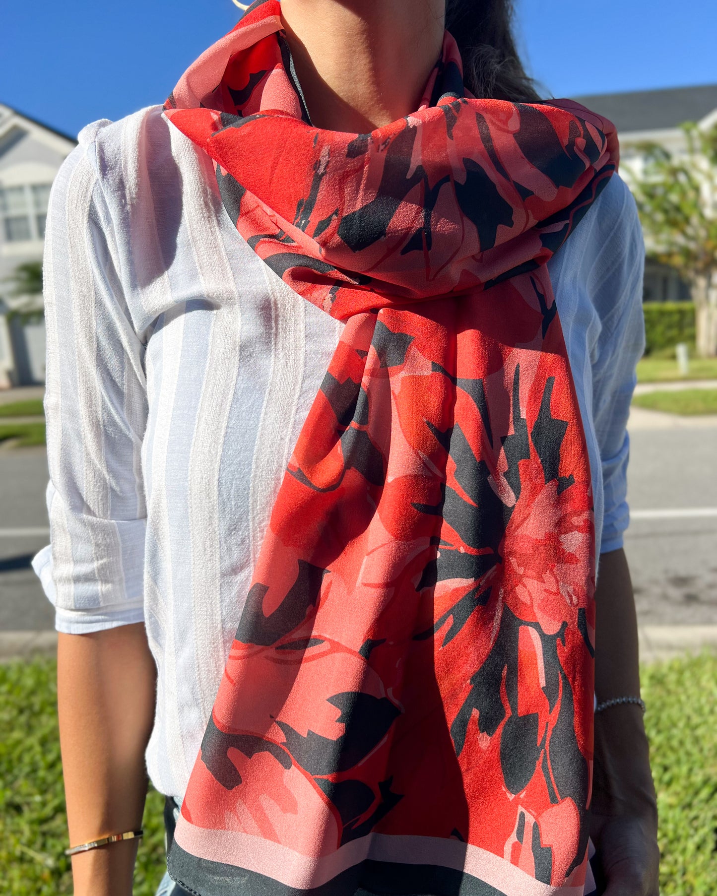 Artisan Shawl, Floral Wrap, Fall Colors Wrap