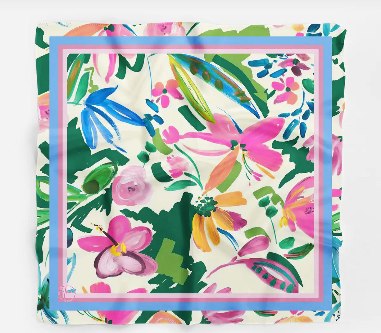 Floral Scarf, Square Scarf, Soft Floral Bandana