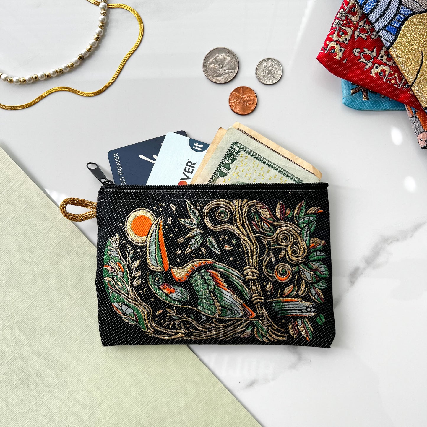 Parrot Design Purse, Handmade Coin Purse, Animal Design Gift
