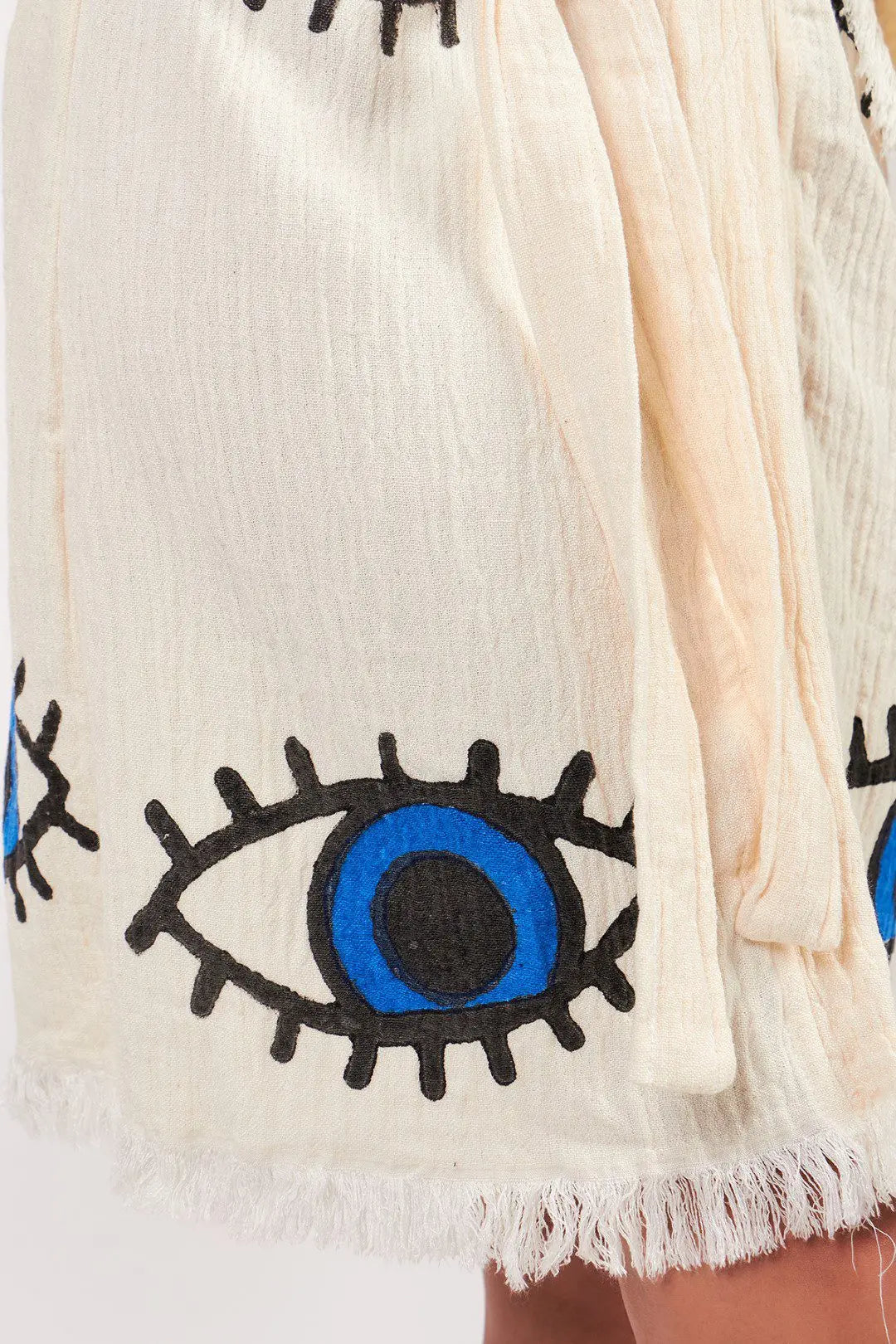 Organic Cotton Kimono, Evil Eye Robe, Boho Kafthan