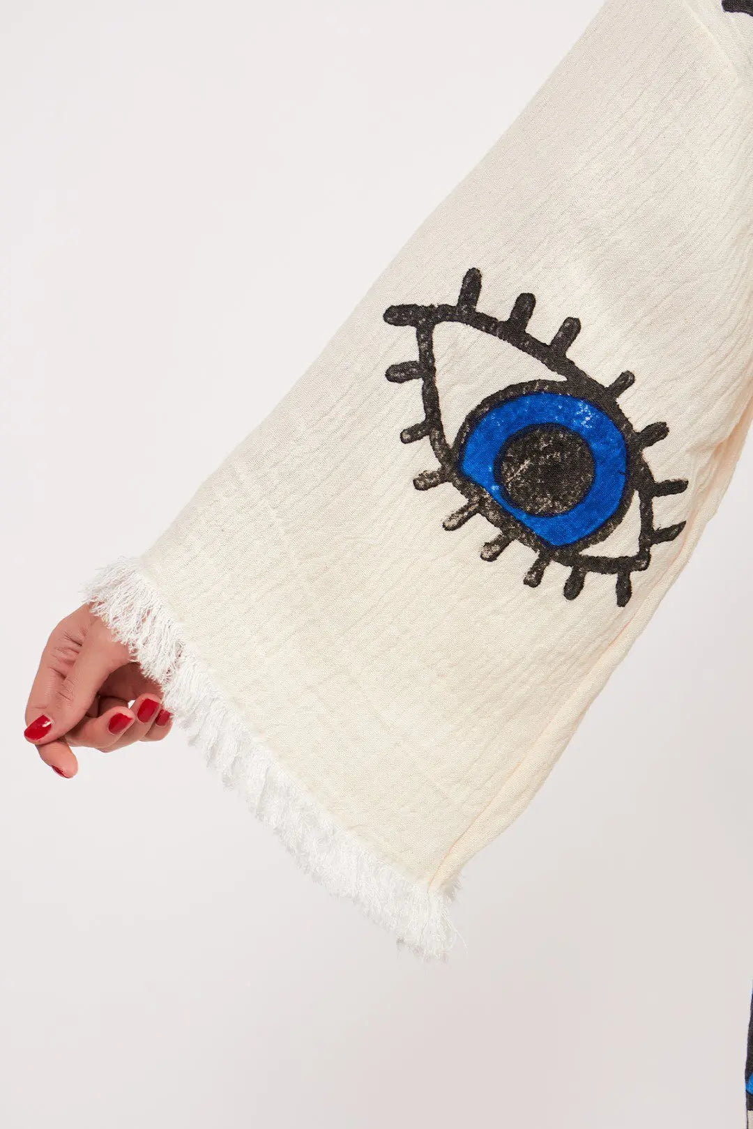 Organic Cotton Kimono, Evil Eye Robe, Boho Kafthan