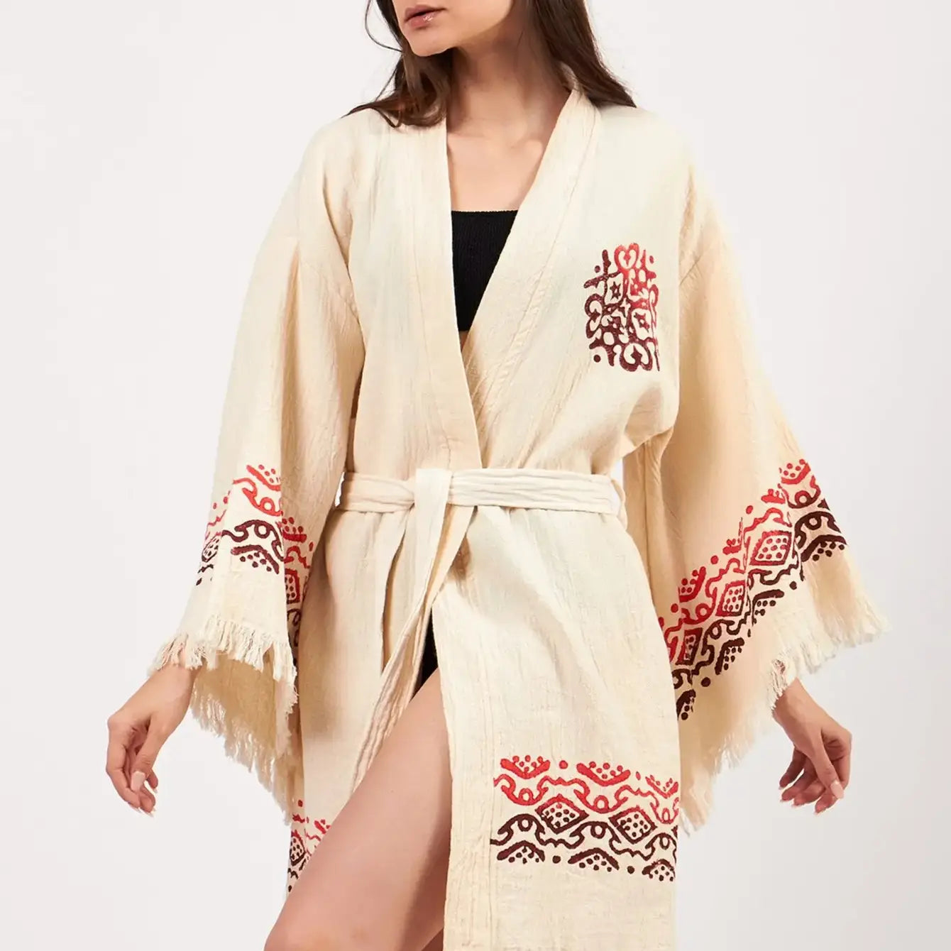 %100 Cotton Boho Kaftan/Kimono/Bathrobe, Evil Eye Kimono