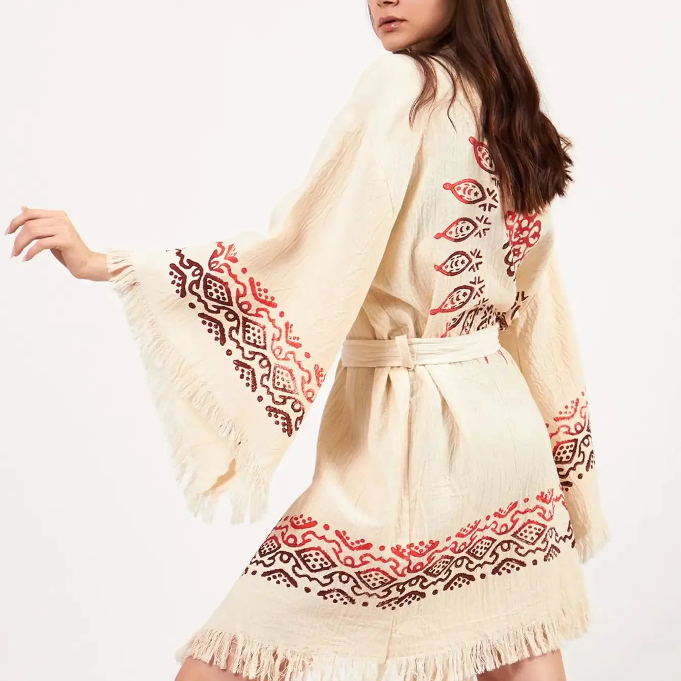 %100 Cotton Boho Kaftan/Kimono/Bathrobe, Evil Eye Kimono