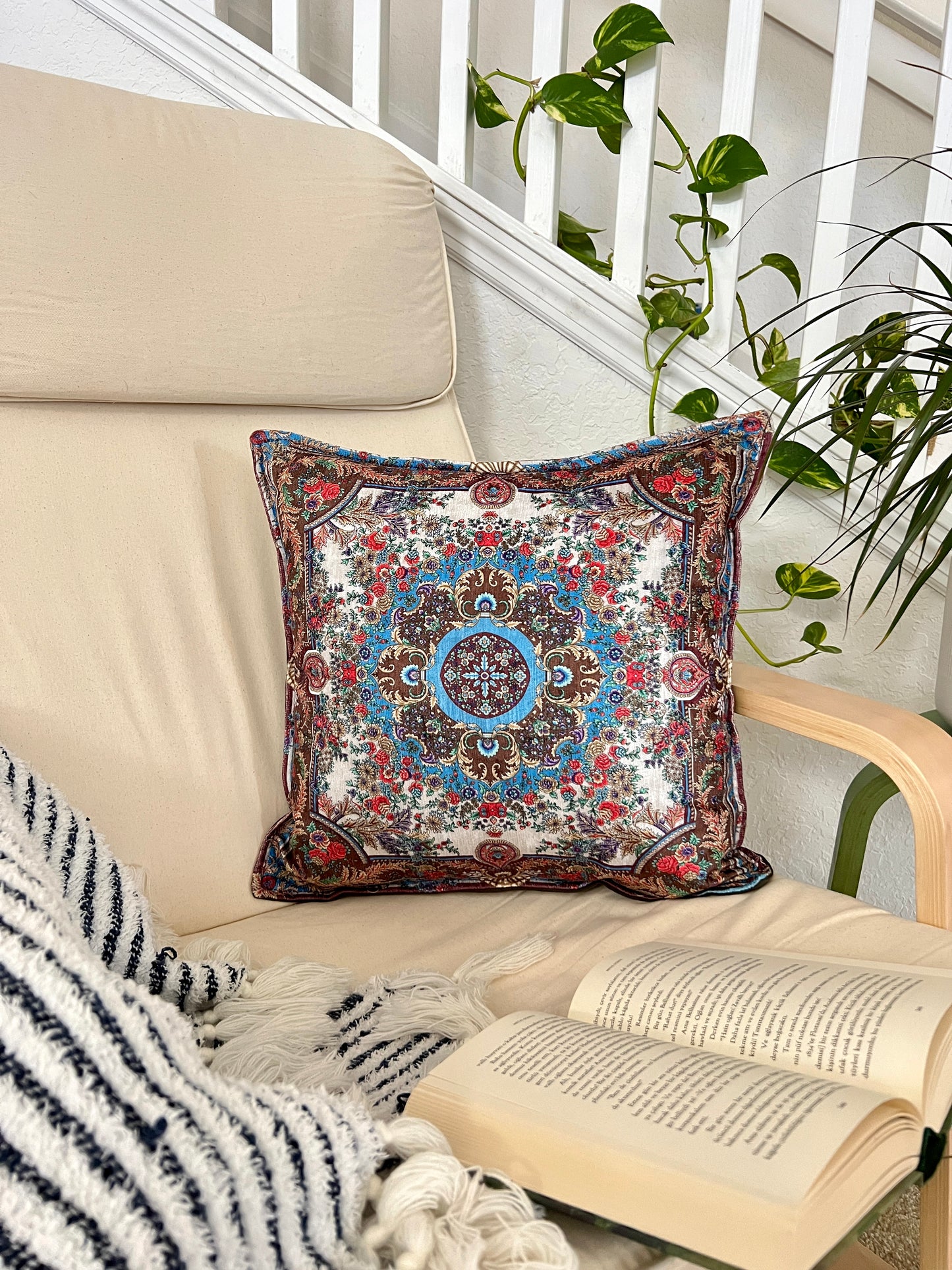 Boho Pillow Cover, Throw Pillow Cover, Handmade Pillow Cover