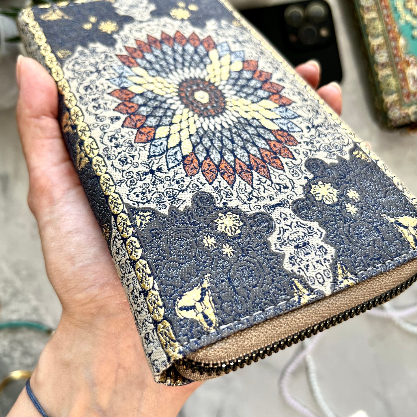 Large Zipper Wallet for Women, Handmade Boho Wallet, Wallet