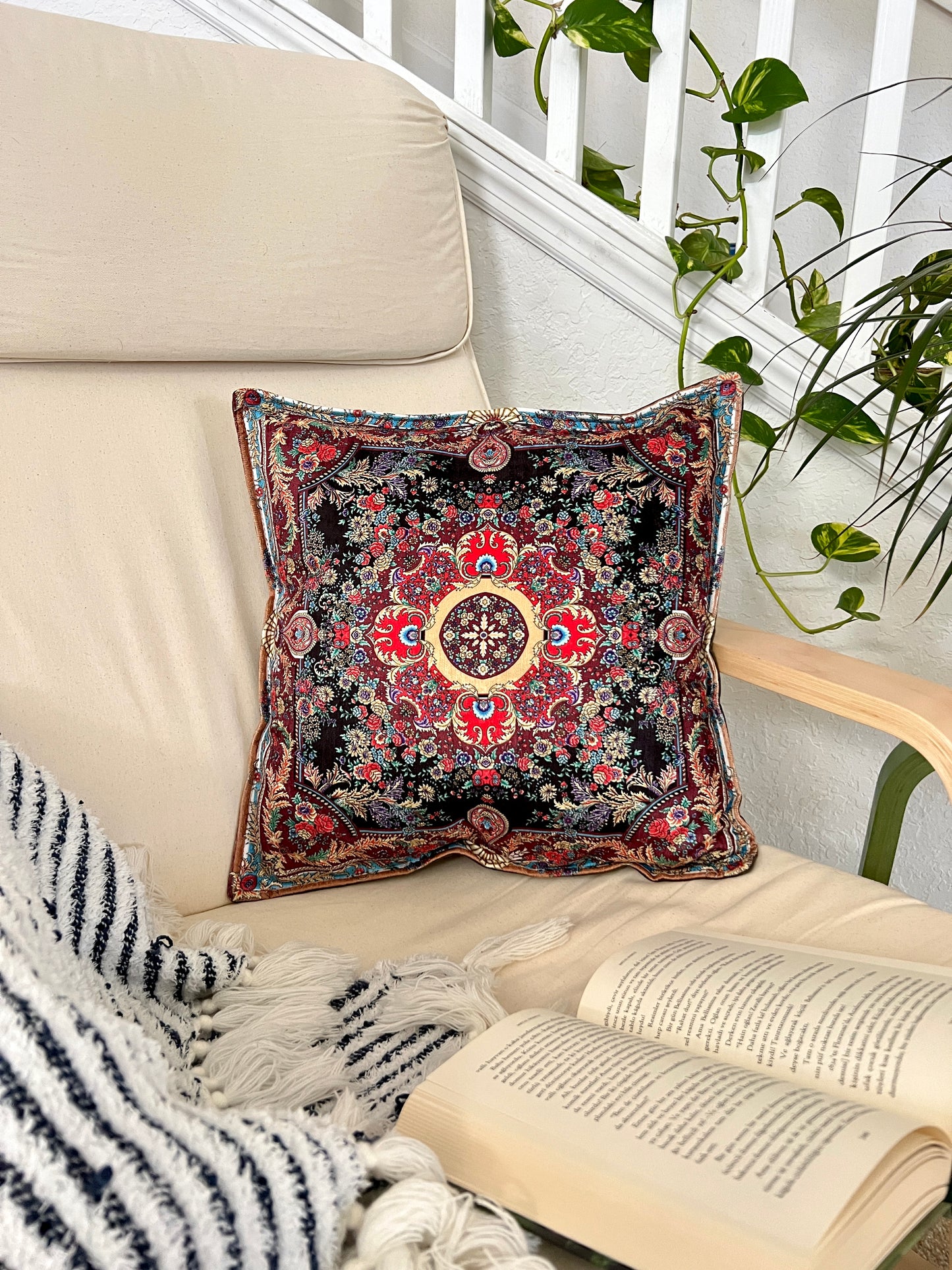 Boho Pillow Cover, Throw Pillow Cover, Handmade Pillow Cover