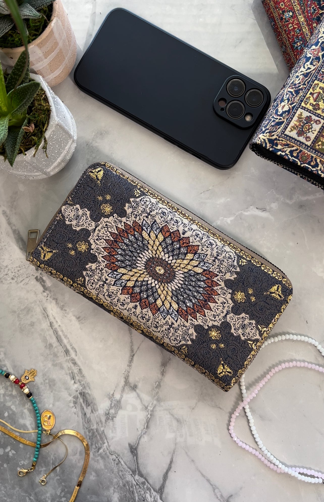 Large Zipper Wallet for Women, Handmade Boho Wallet, Wallet