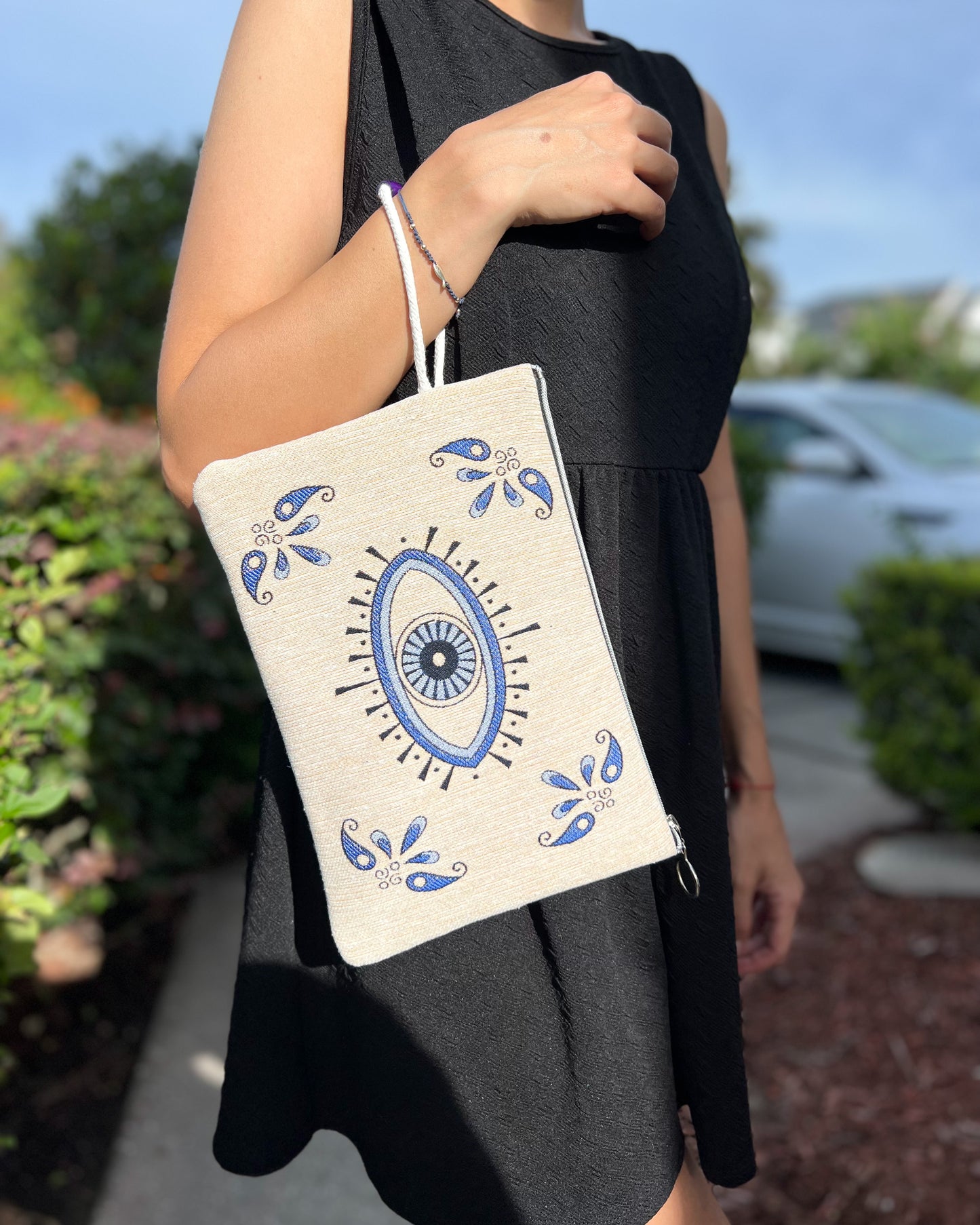 Clutch Purse for Women, Womens Accessory, Evil Eye Clutch With Wristlet