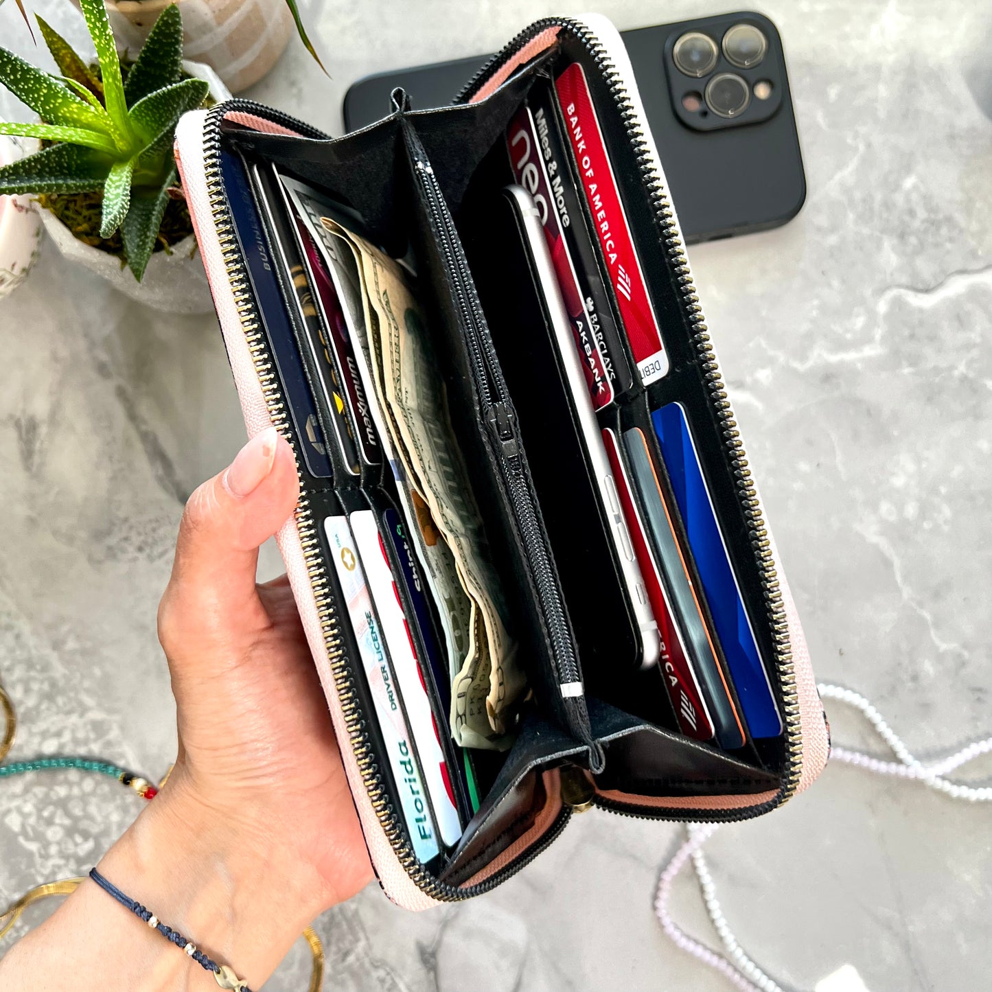 Large Zipper Wallet for Women, Handmade Boho Wallet, Wallet
