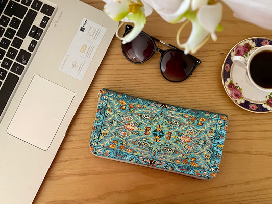 Turquoise Wallet, Handmade Wallet, Boho Wallet, Wallet Women