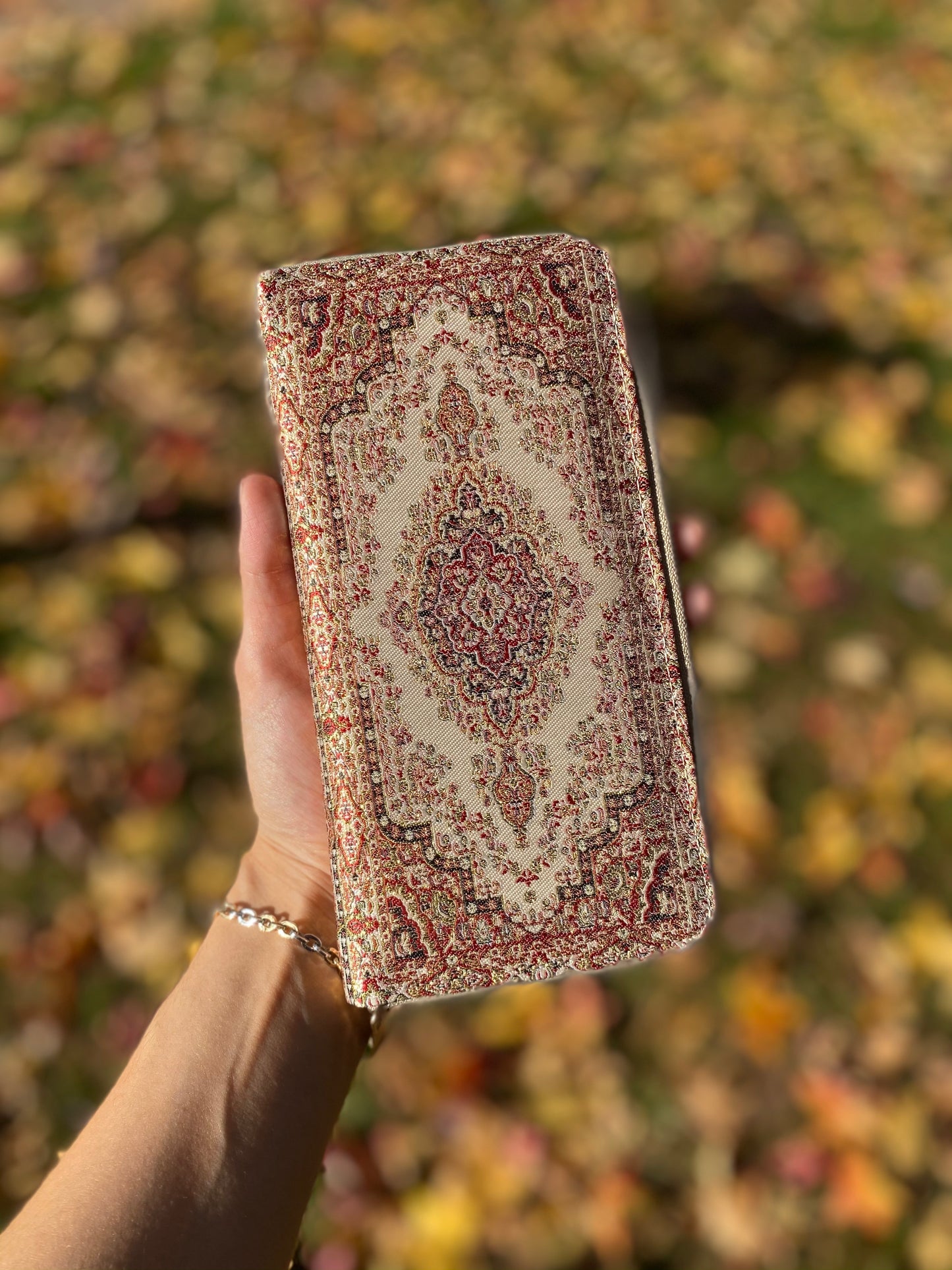 Rug Design Wallet for Women, Handmade Fabric Wallet for Women