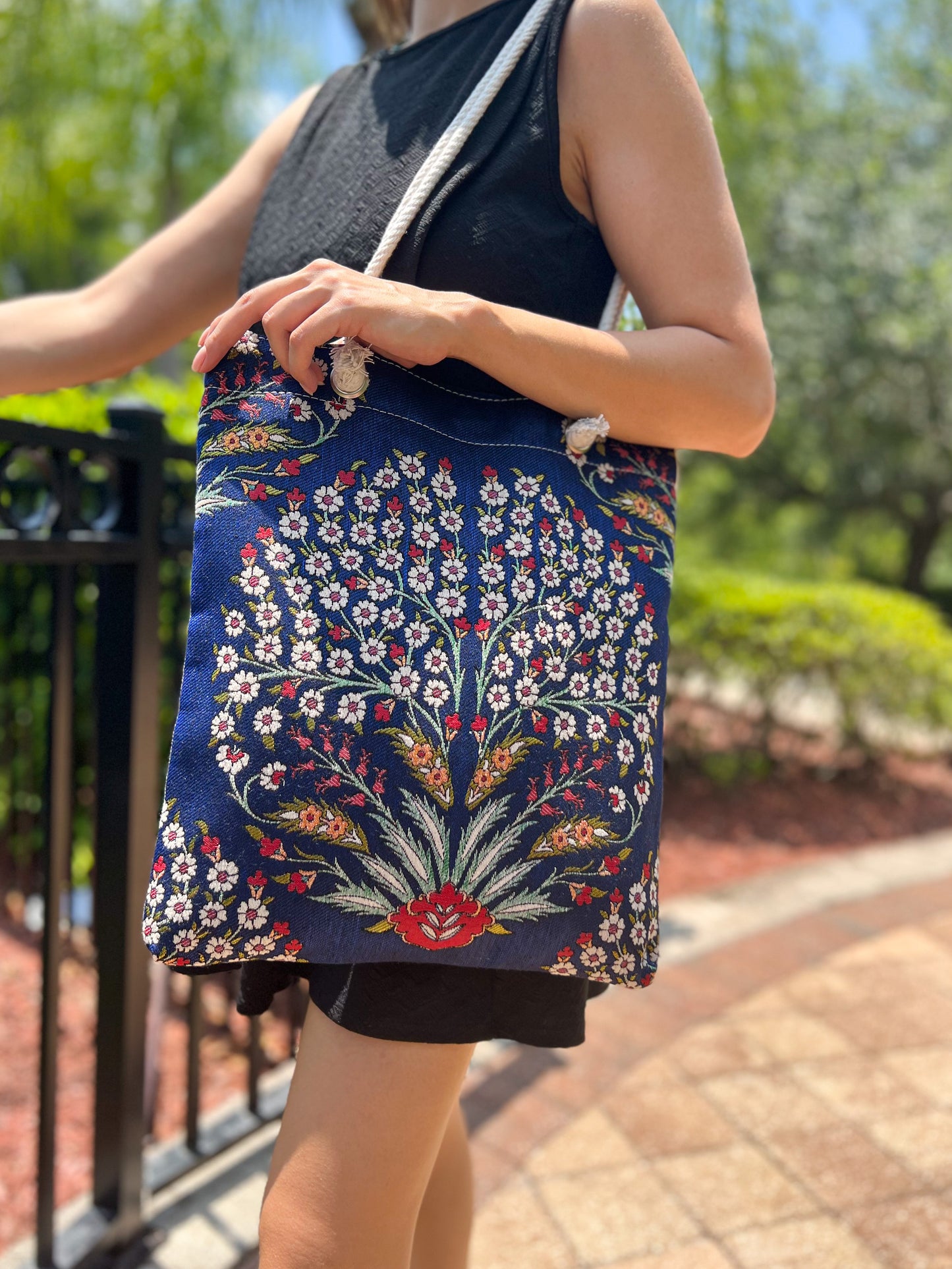 Boho Shoulder Bag, Handmade Tote Bag, Woven Beach Bag